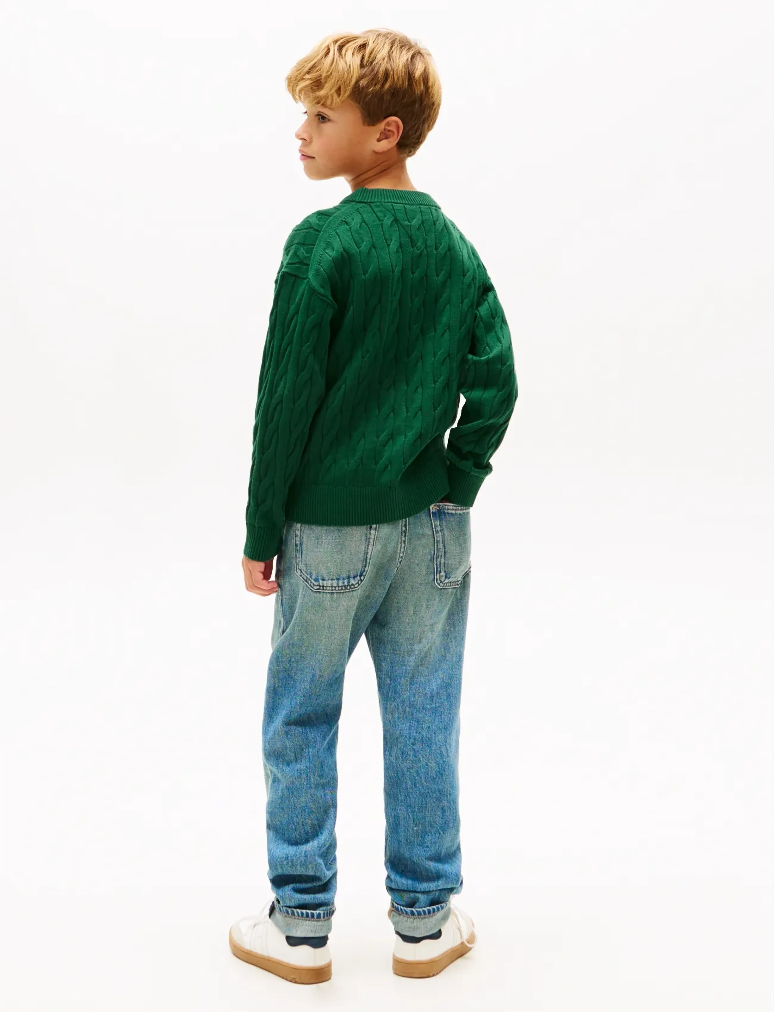 Tommy Hilfiger - COTTON CABLE CREST C-NK SWEATER - trøjer - ornamental green - 2