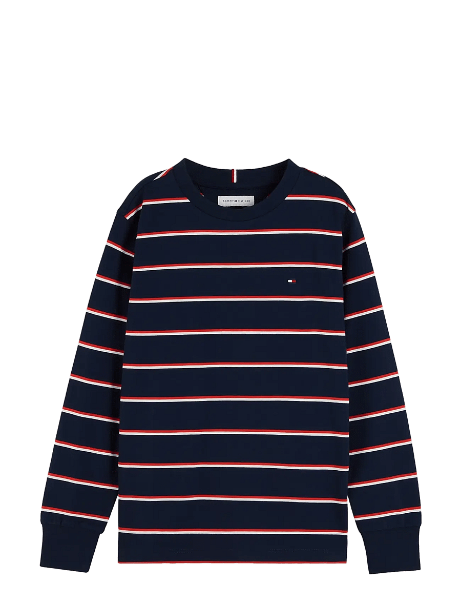 Tommy Hilfiger - STRIPE TEE LS - långärmade t-shirts - dark blue - 1