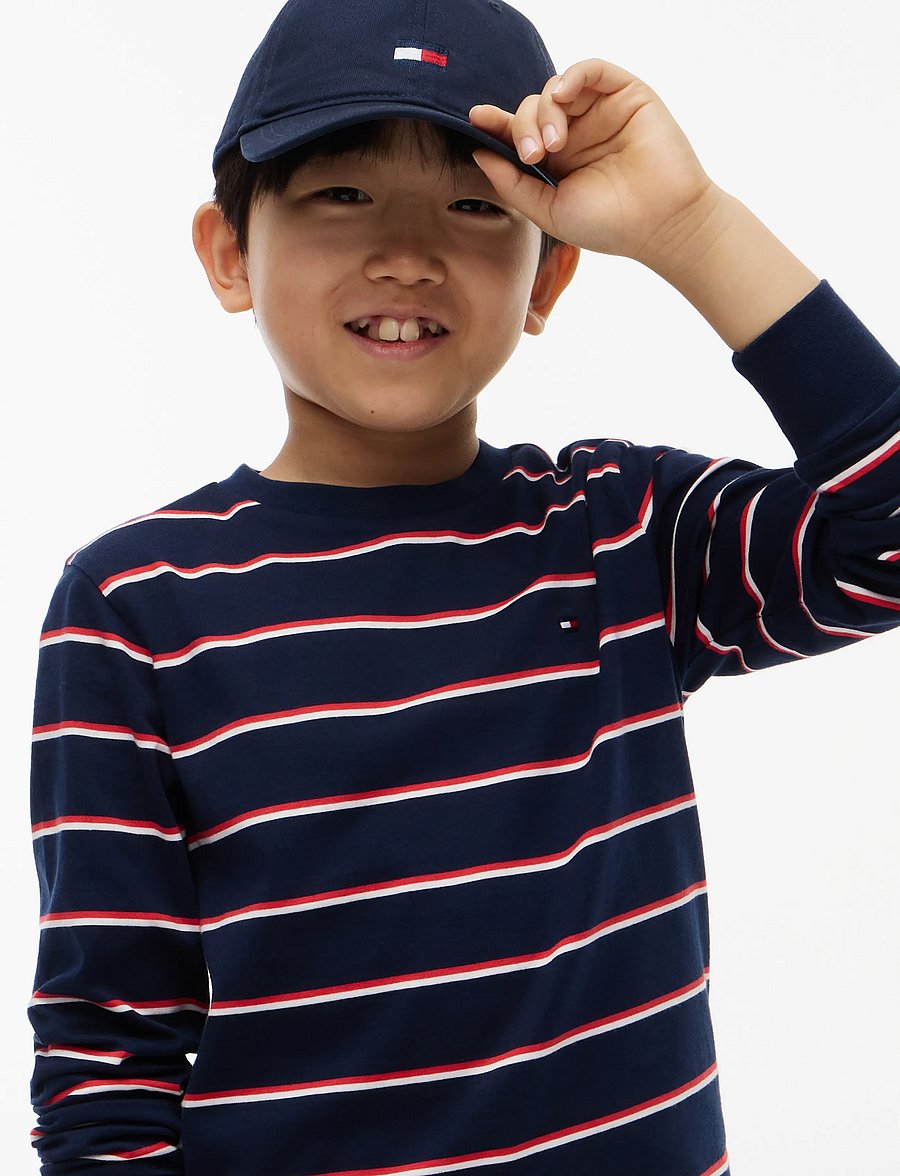 Tommy Hilfiger - STRIPE TEE LS - långärmade t-shirts - dark blue - 3