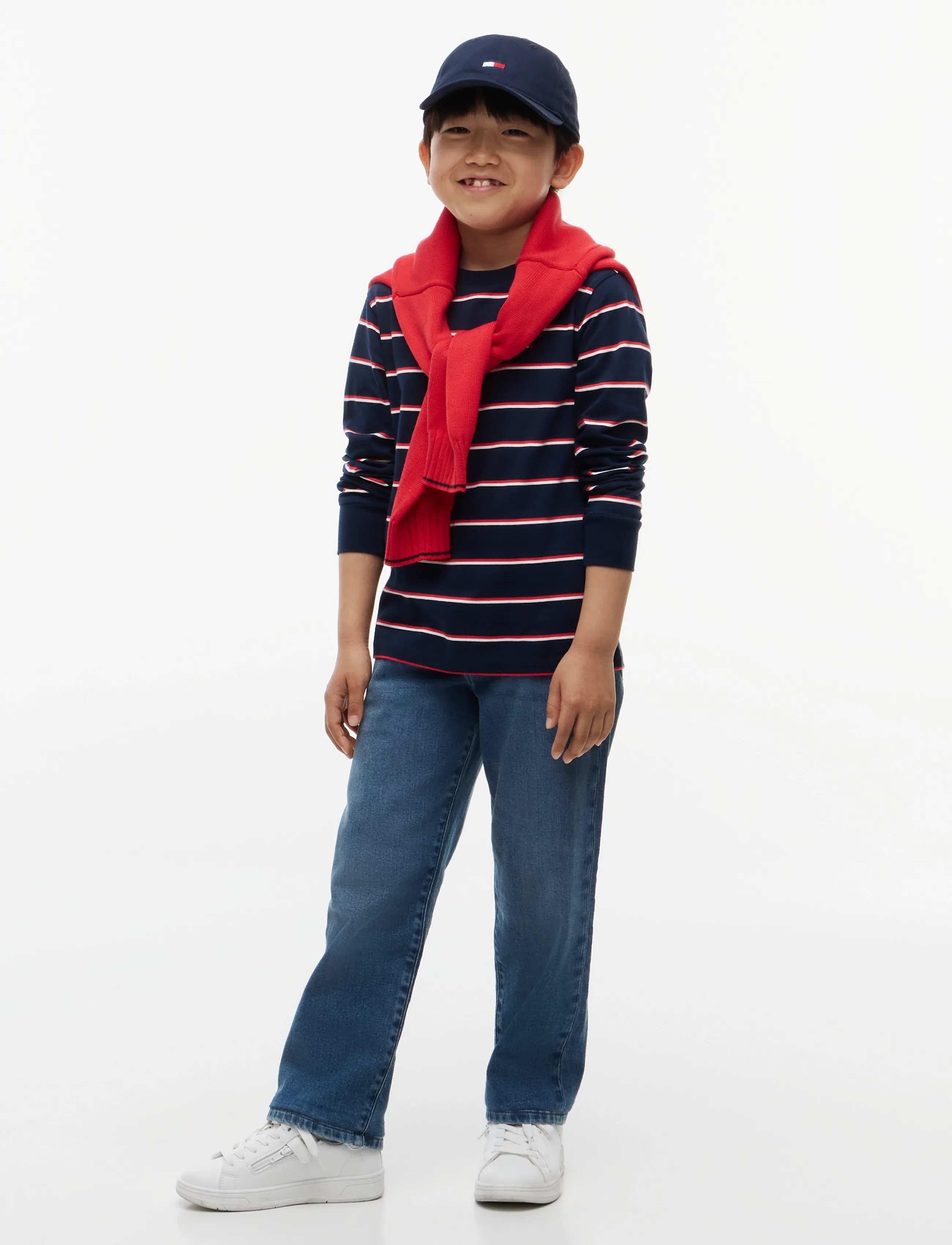 Tommy Hilfiger - STRIPE TEE LS - långärmade t-shirts - dark blue - 4