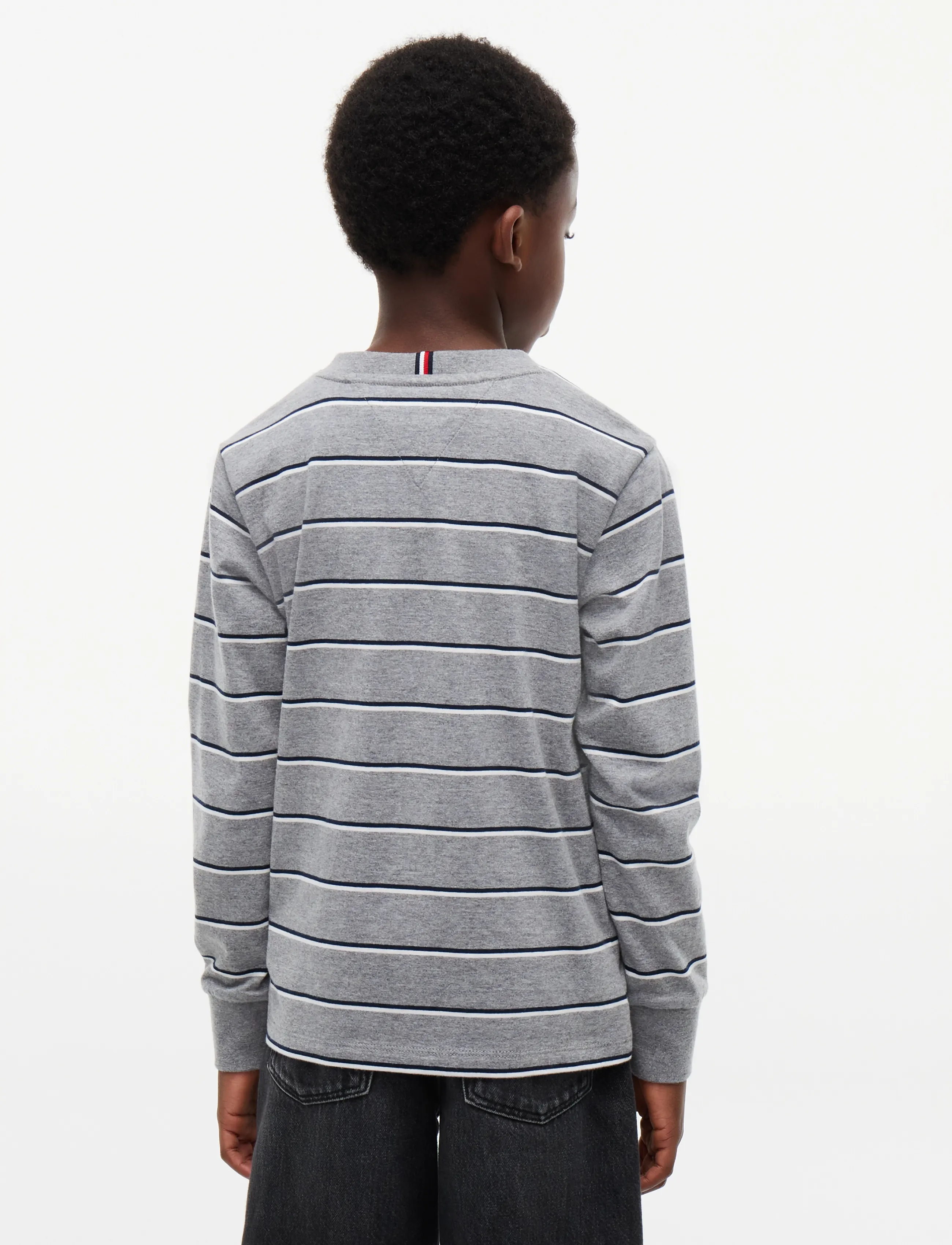 Tommy Hilfiger - STRIPE TEE LS - långärmade t-shirts - medium grey heather - 2