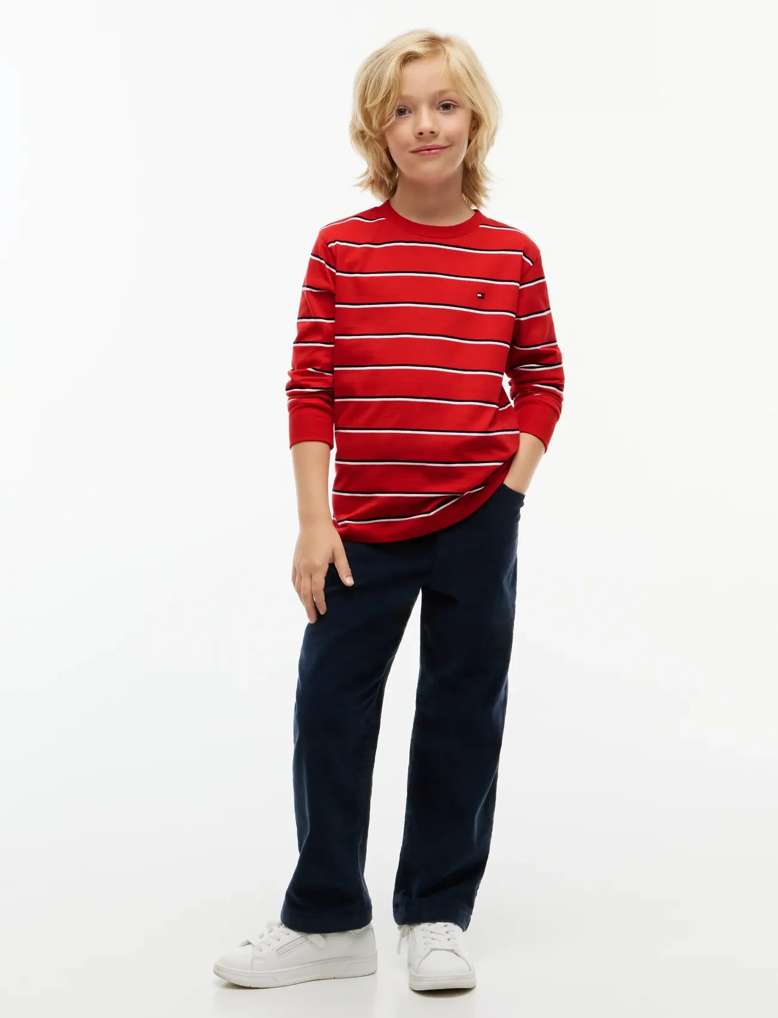 Tommy Hilfiger - STRIPE TEE LS - long-sleeved t-shirts - red glare - 4