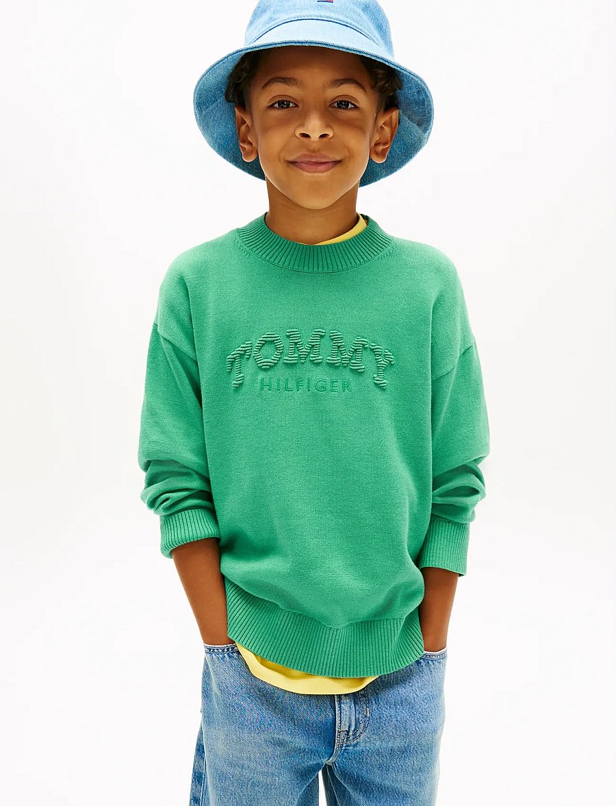 Tommy Hilfiger - MONOTYPE GRAPHIC SWEATER LS - pullover - bahama green - 0