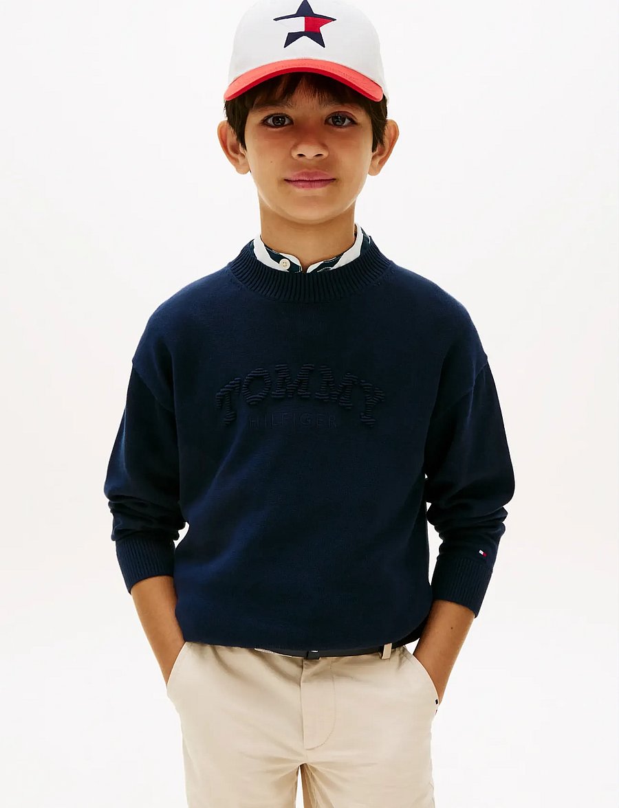 Tommy Hilfiger - MONOTYPE GRAPHIC SWEATER LS - džemprid - dark night navy - 0