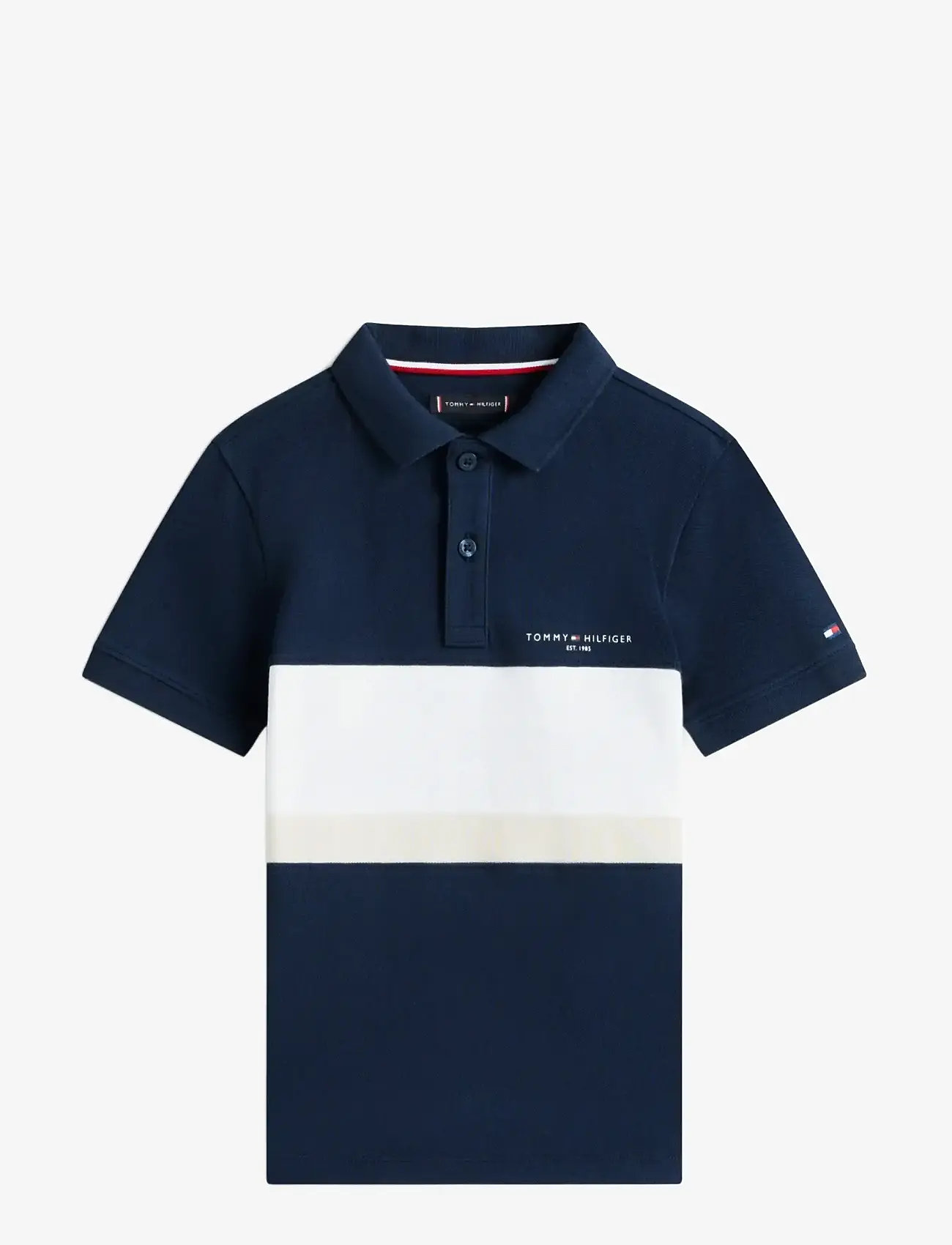 Tommy Hilfiger - MINI CORP EMB CLRBLOCK POLO SS - lyhythihaiset - dark night navy colourblock - 1