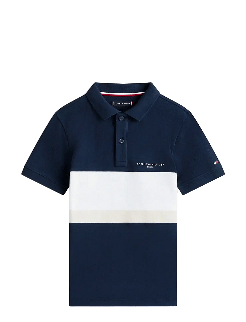 Tommy Hilfiger - MINI CORP EMB CLRBLOCK POLO SS - lyhythihaiset - dark night navy colourblock - 1