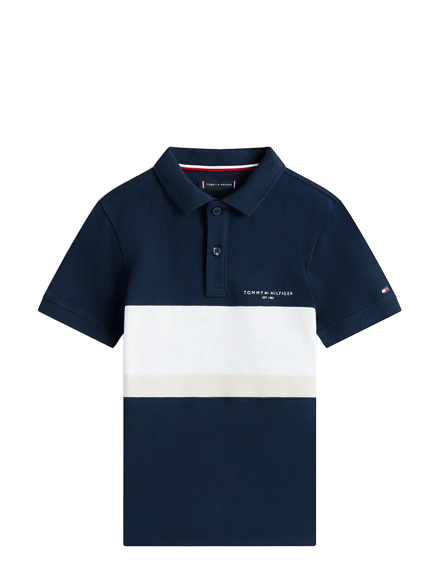 Tommy Hilfiger - MINI CORP EMB CLRBLOCK POLO SS - polo krekli ar īsām piedurknēm - dark night navy colourblock - 1