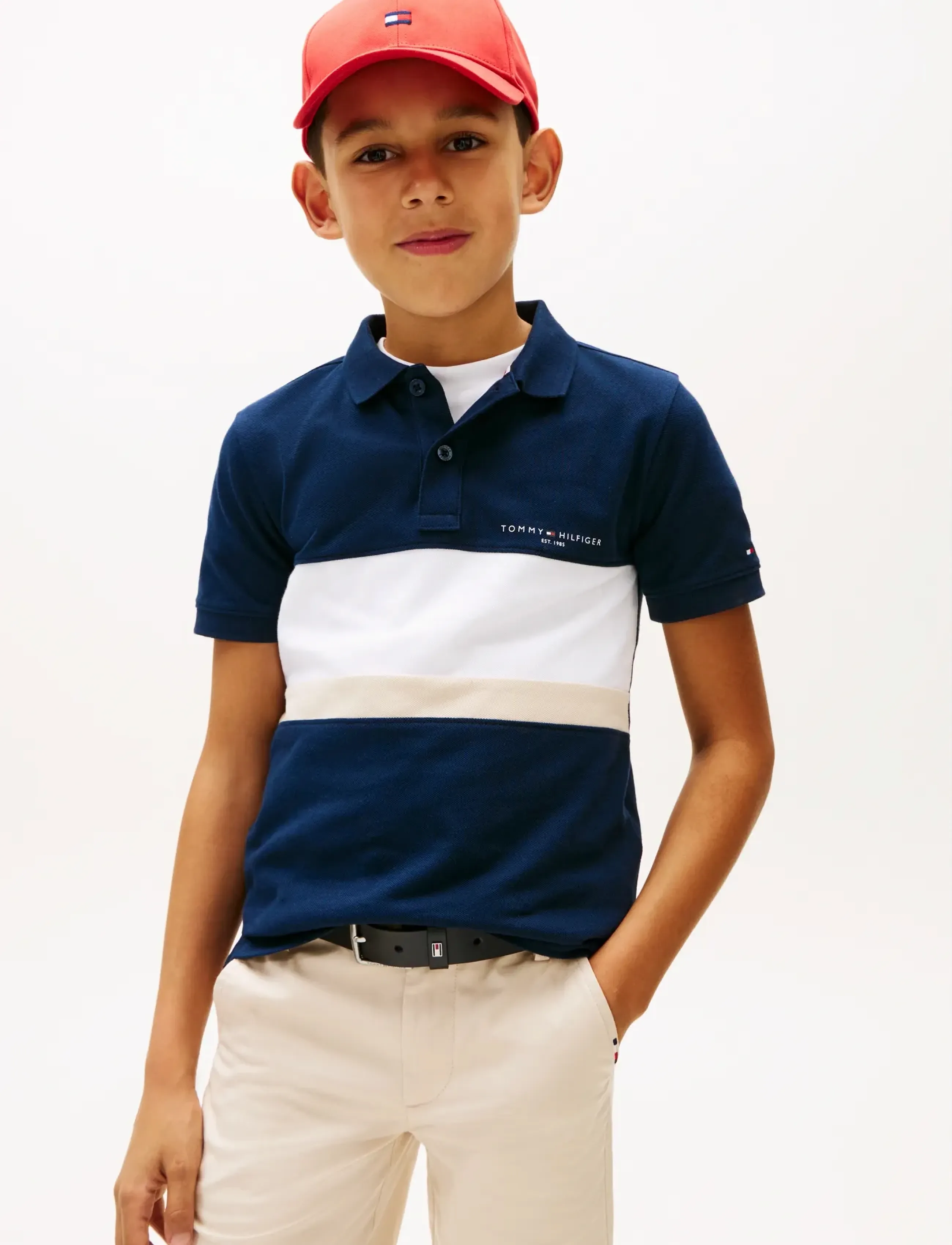 Tommy Hilfiger MINI CORP EMB CLRBLOCK POLO SS - Lyhythihaiset - DARK NIGHT NAVY COLOURBLOCK / navy