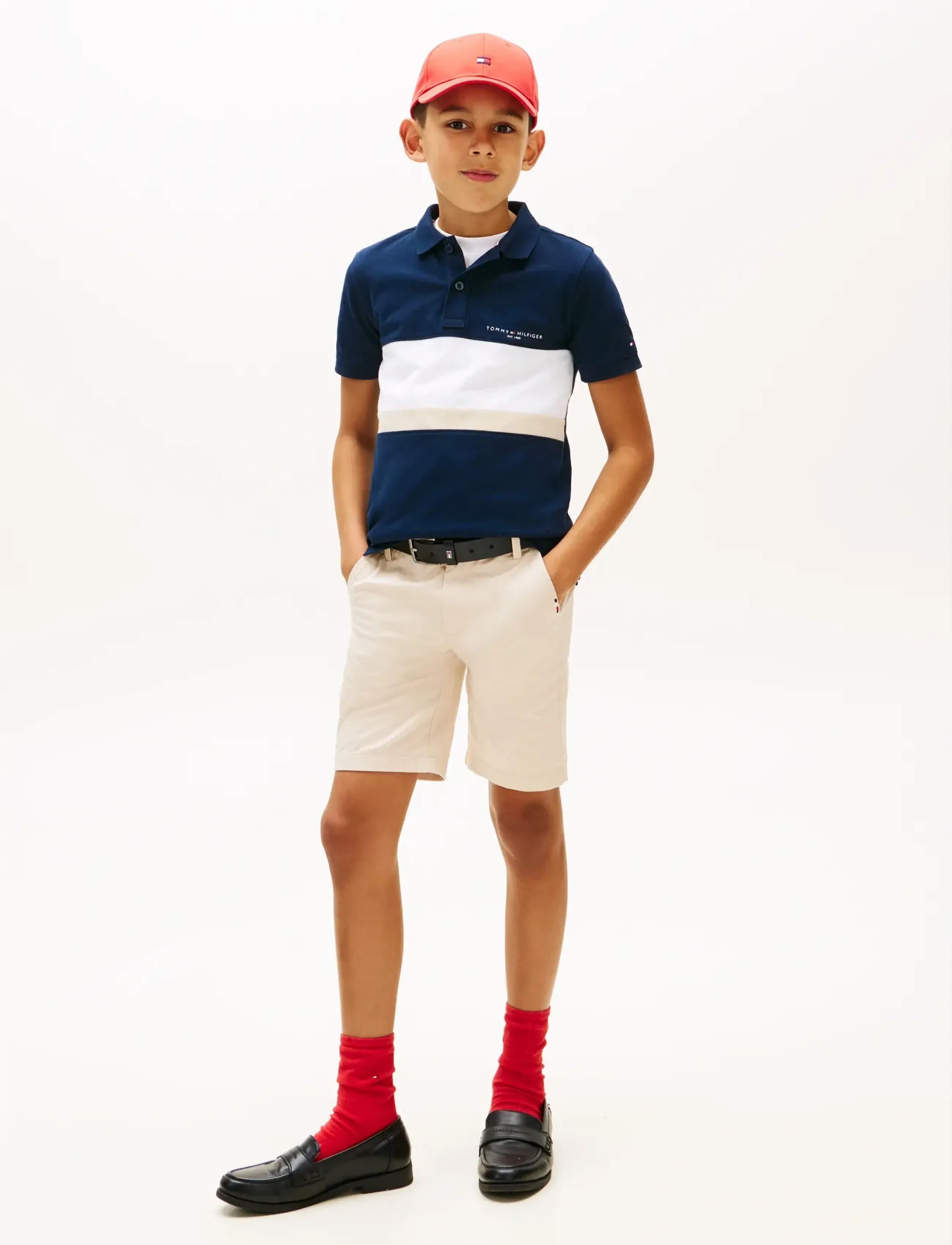Tommy Hilfiger - MINI CORP EMB CLRBLOCK POLO SS - kortærmede poloer - dark night navy colourblock - 3
