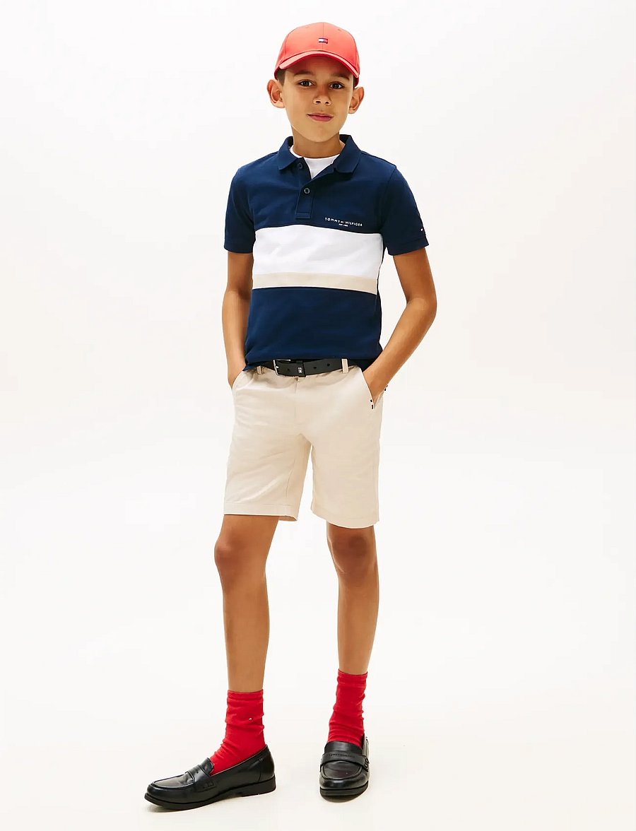 Tommy Hilfiger - MINI CORP EMB CLRBLOCK POLO SS - polo krekli ar īsām piedurknēm - dark night navy colourblock - 3
