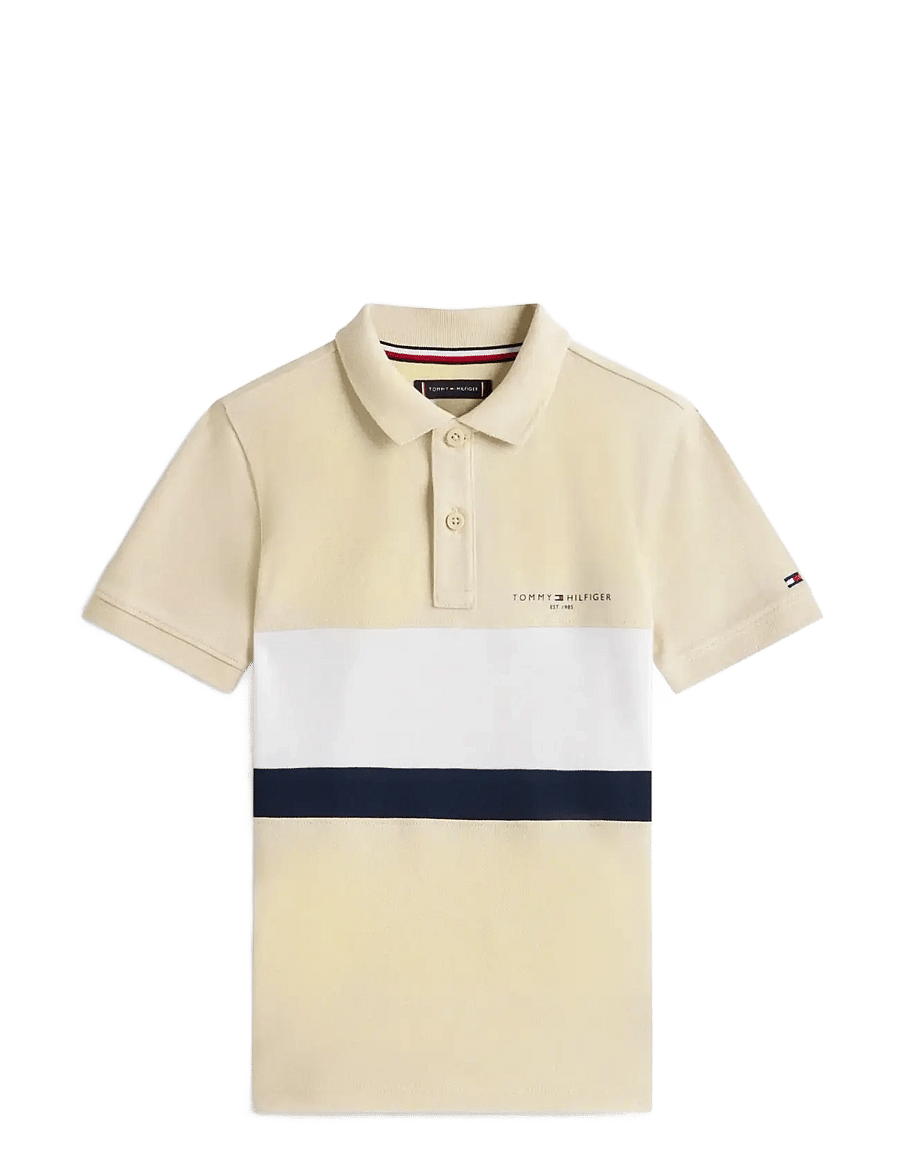 Tommy Hilfiger - MINI CORP EMB CLRBLOCK POLO SS - kortærmede poloer - classic beige colourblock - 1