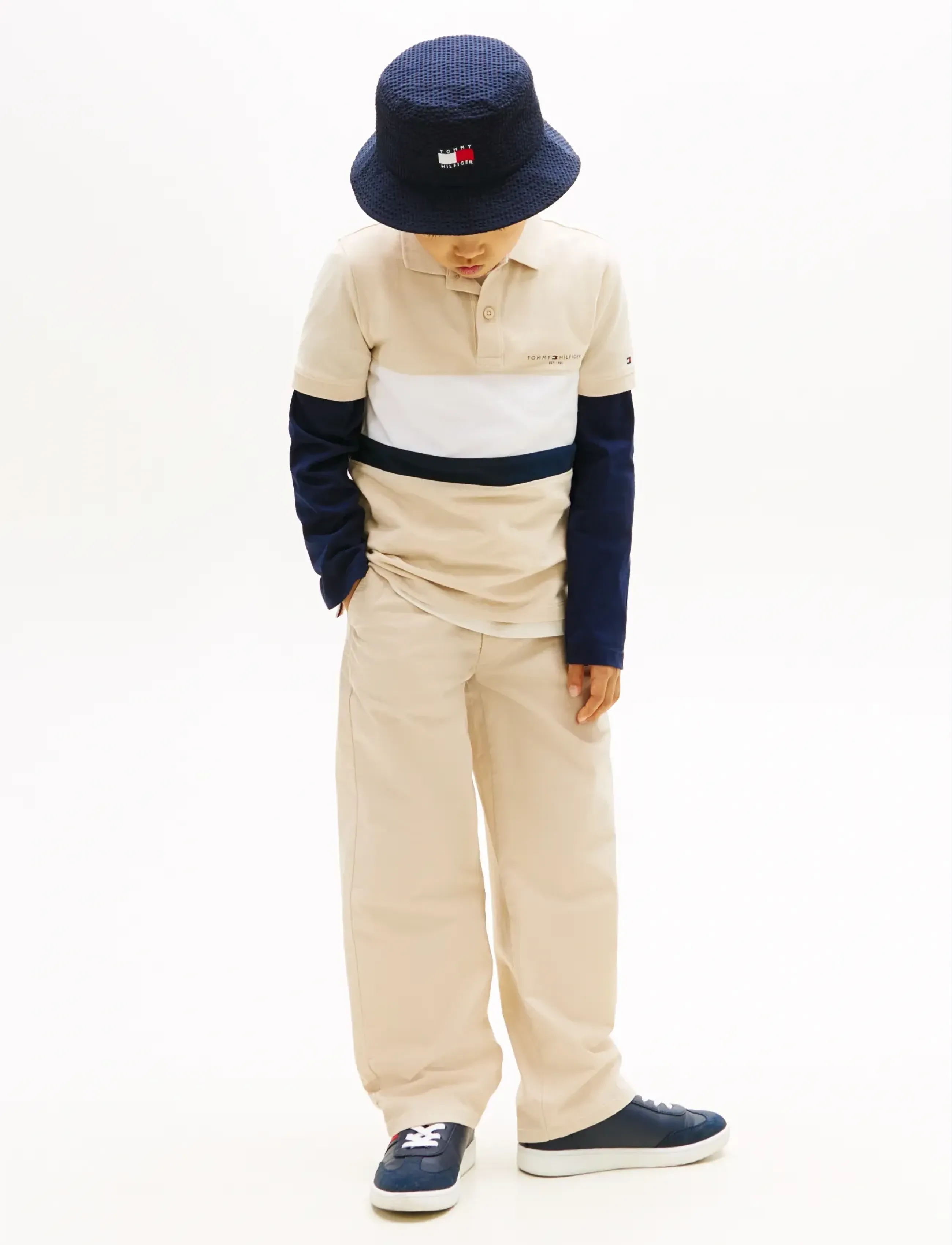Tommy Hilfiger - MINI CORP EMB CLRBLOCK POLO SS - kortærmede poloer - classic beige colourblock - 3