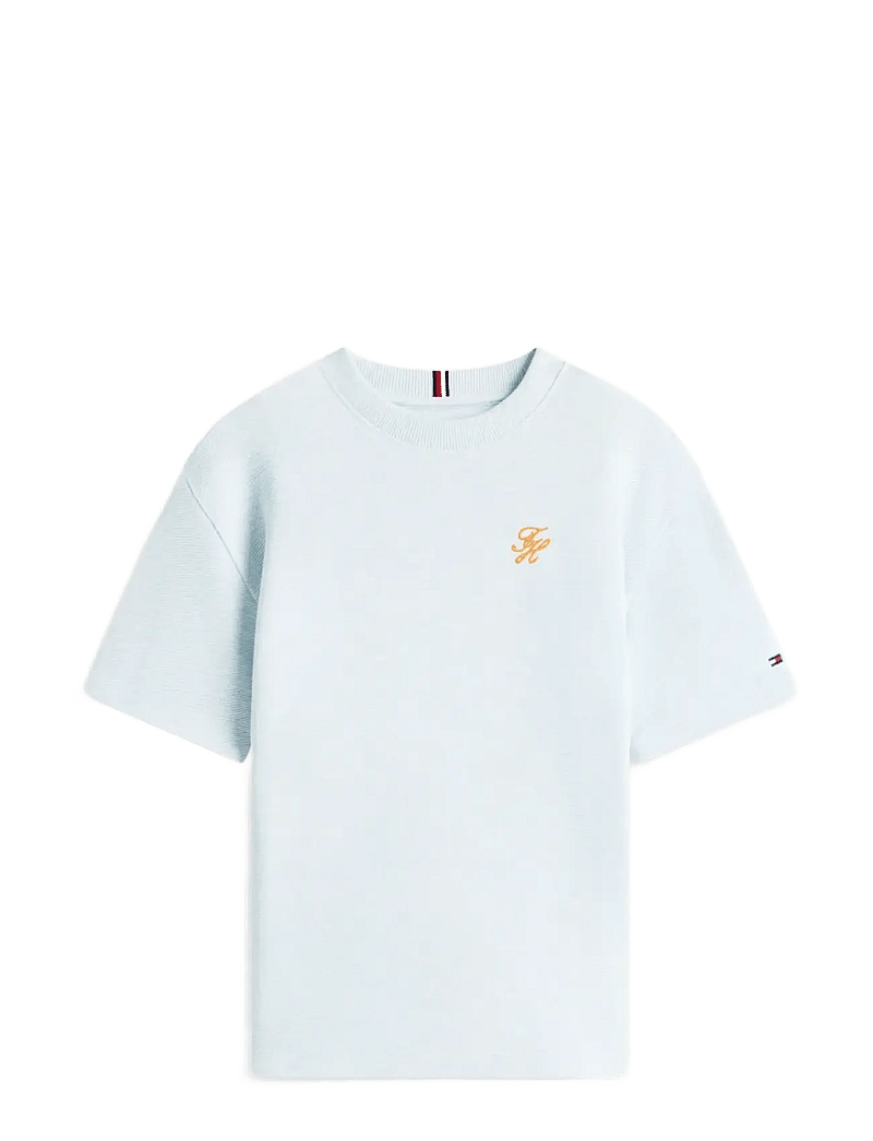Tommy Hilfiger - TH SCRIPT JERSEY TWILL T-SHIRT - kortærmede t-shirts - keepsake blue - 1