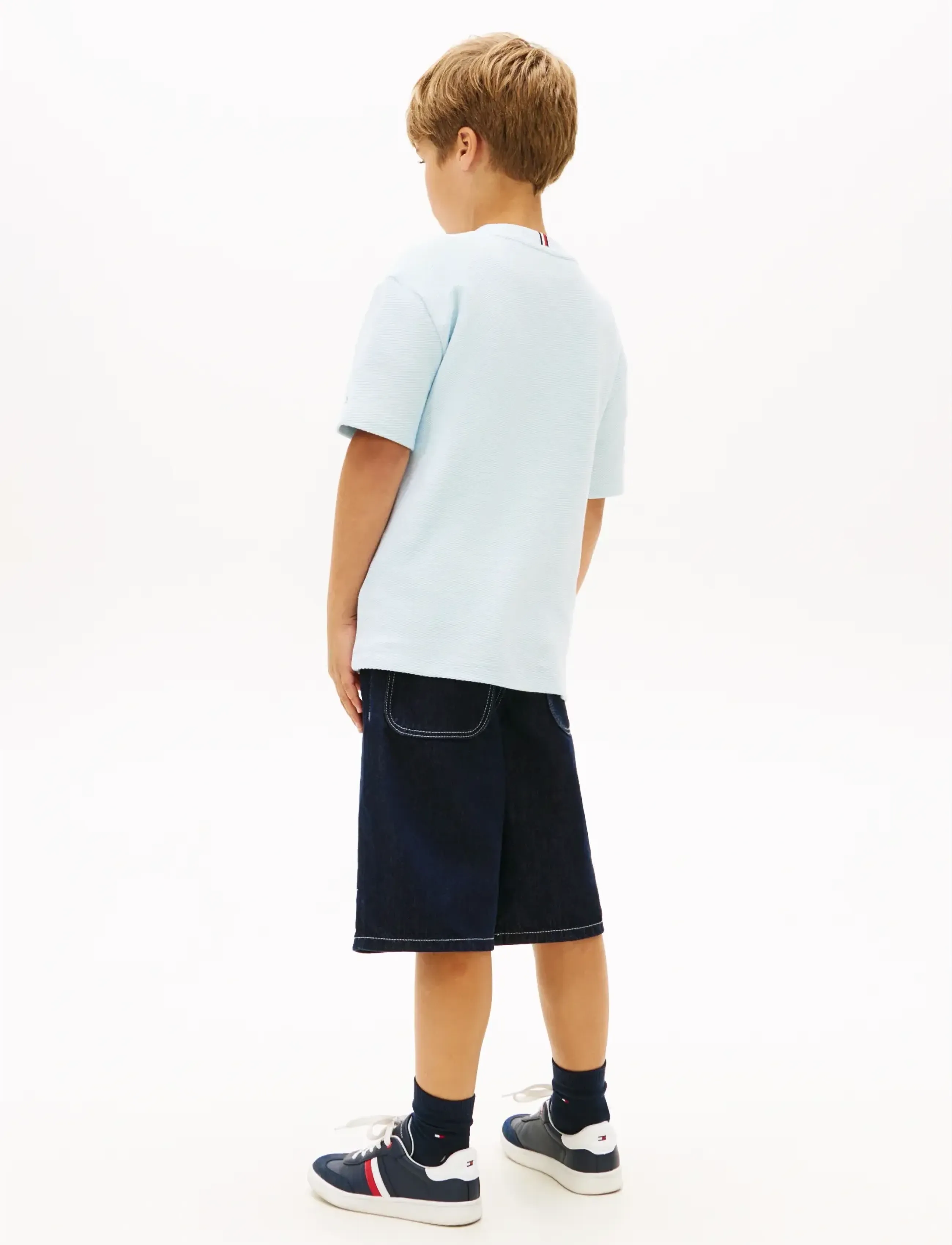 Tommy Hilfiger - TH SCRIPT JERSEY TWILL T-SHIRT - kortærmede t-shirts - keepsake blue - 2