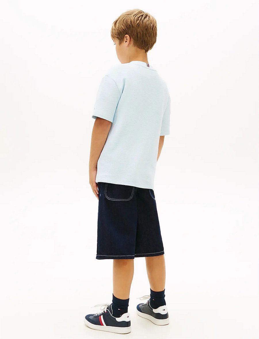Tommy Hilfiger - TH SCRIPT JERSEY TWILL T-SHIRT - kortærmede t-shirts - keepsake blue - 2