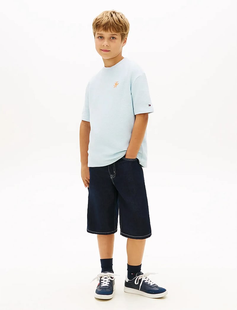 Tommy Hilfiger - TH SCRIPT JERSEY TWILL T-SHIRT - kortærmede t-shirts - keepsake blue - 3