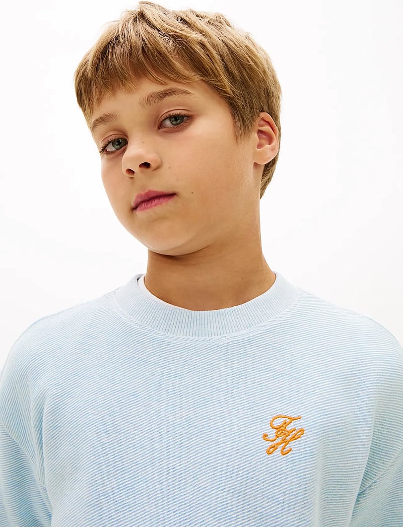 Tommy Hilfiger - TH SCRIPT JERSEY TWILL T-SHIRT - kortærmede t-shirts - keepsake blue - 4