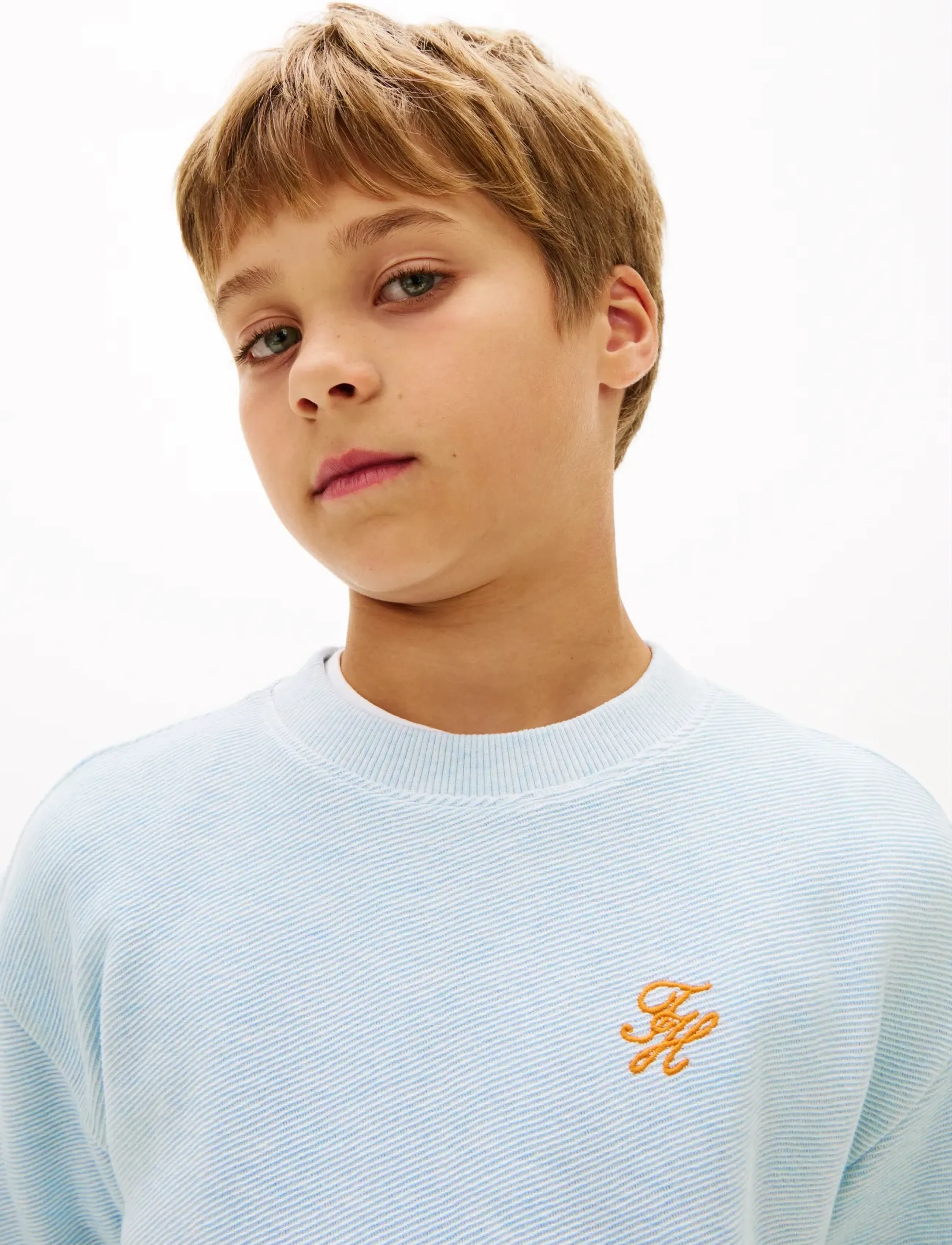 Tommy Hilfiger - TH SCRIPT JERSEY TWILL T-SHIRT - kortærmede t-shirts - keepsake blue - 4