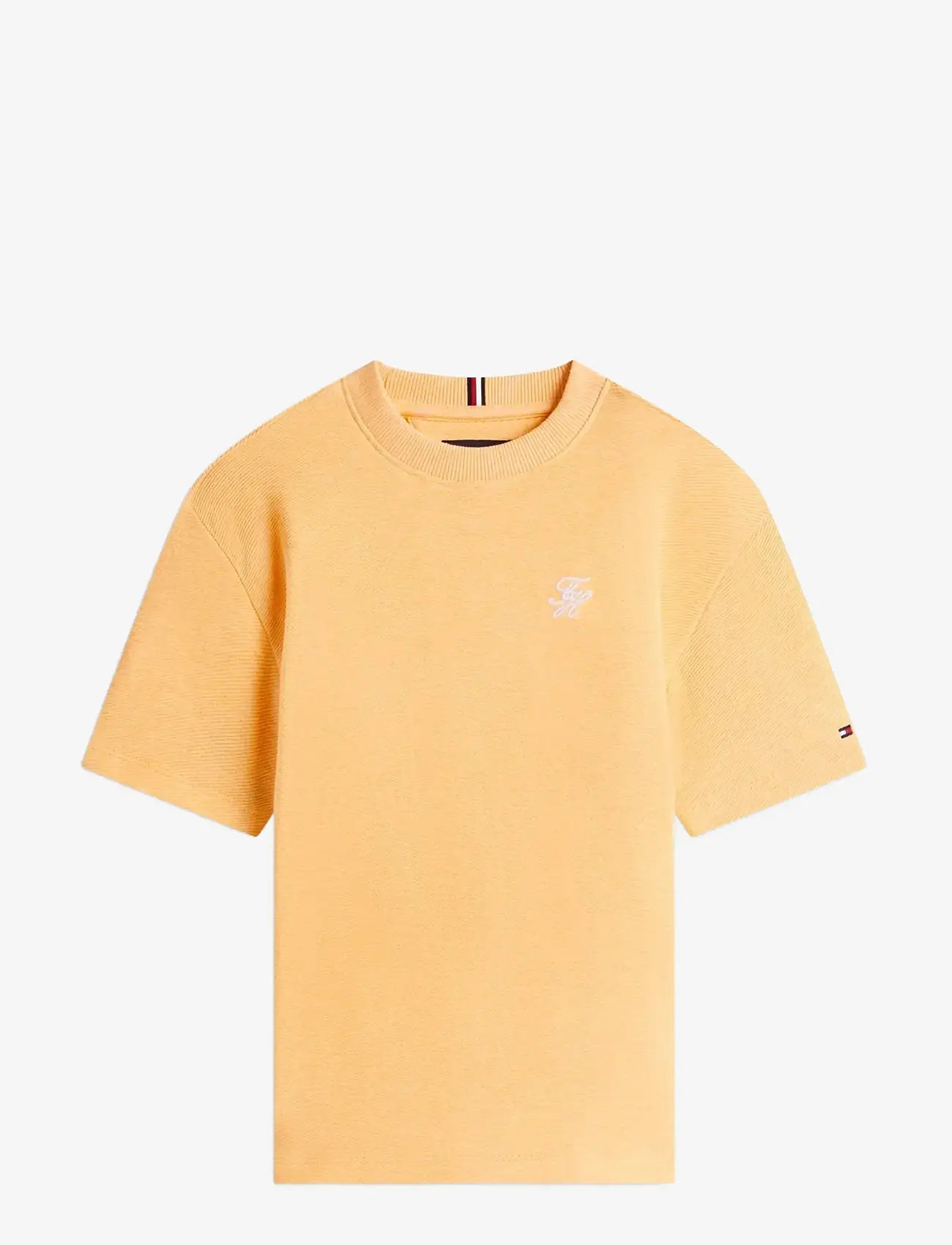 Tommy Hilfiger - TH SCRIPT JERSEY TWILL T-SHIRT - kortærmede t-shirts - orange hype - 1