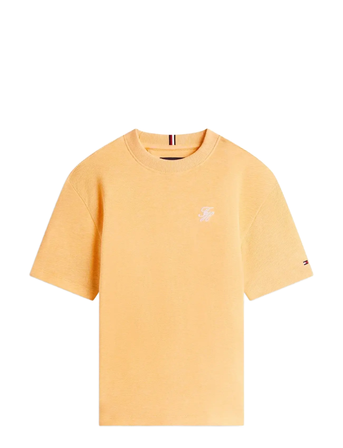 Tommy Hilfiger TH SCRIPT JERSEY TWILL T-SHIRT - Kläder - ORANGE HYPE / orange