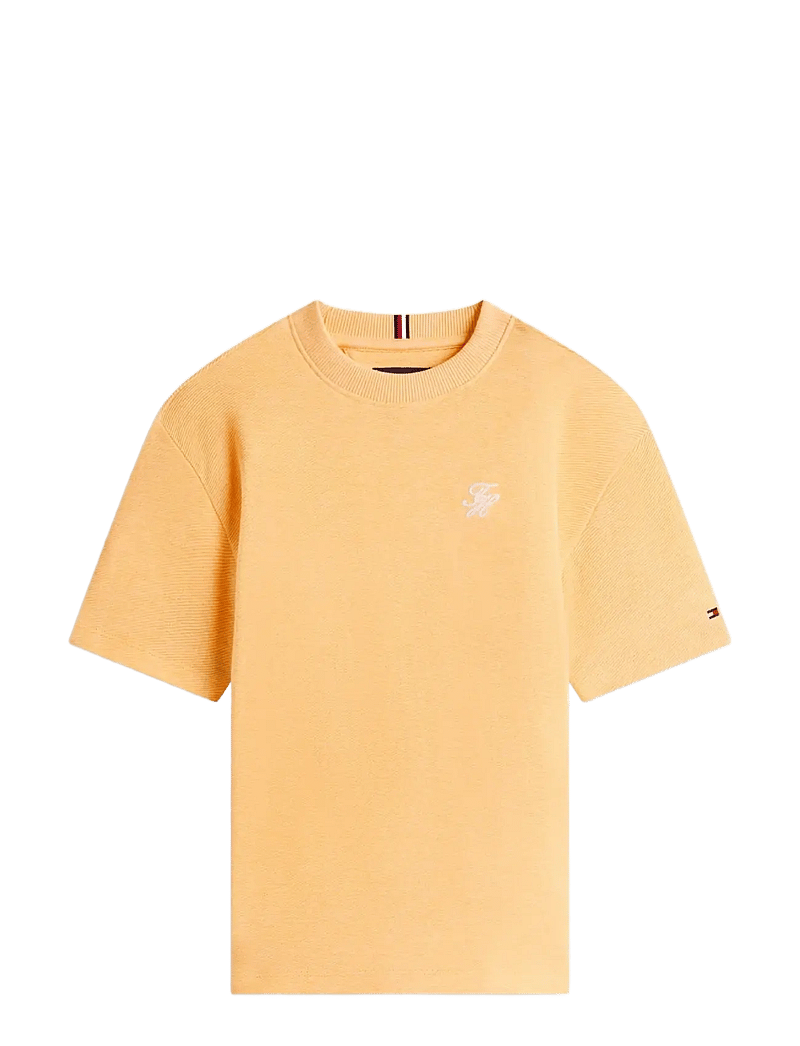 Tommy Hilfiger - TH SCRIPT JERSEY TWILL T-SHIRT - kortærmede t-shirts - orange hype - 1