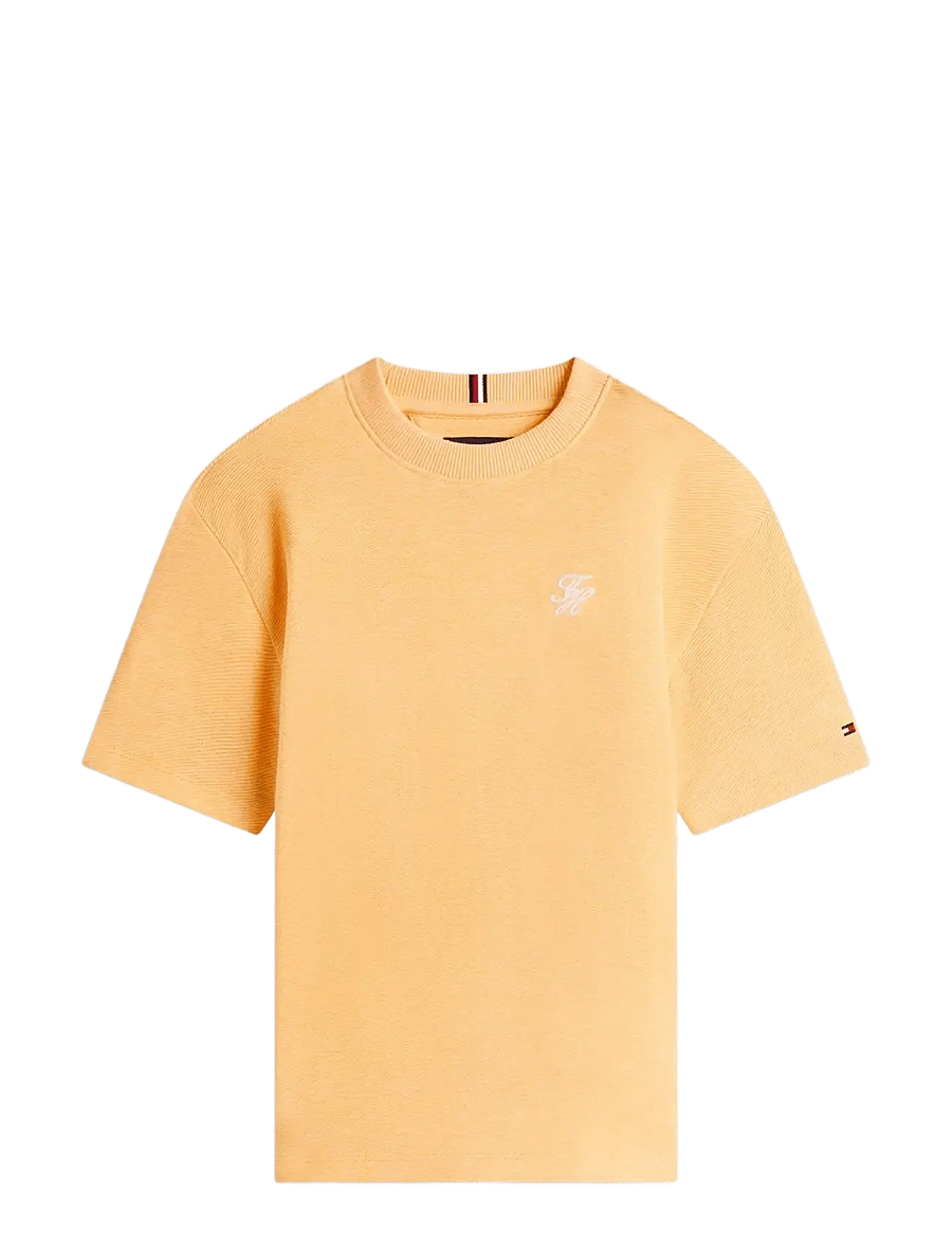Tommy Hilfiger - TH SCRIPT JERSEY TWILL T-SHIRT - lühikeste varrukatega t-särgid - orange hype - 1
