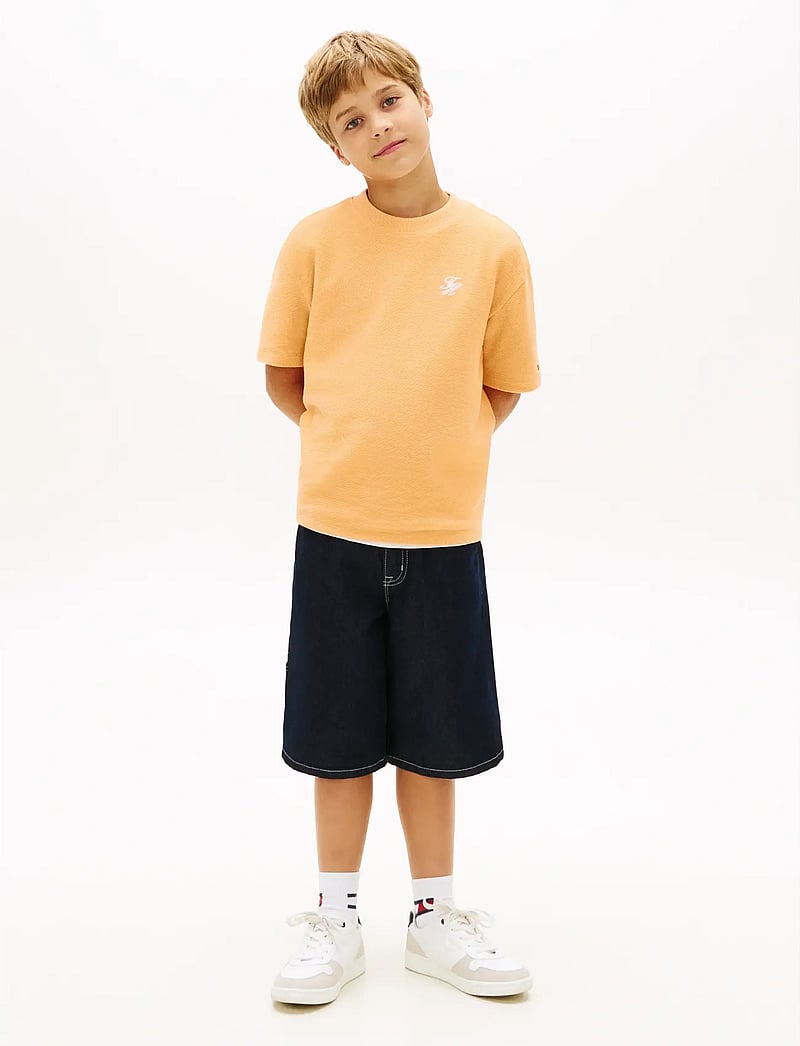 Tommy Hilfiger - TH SCRIPT JERSEY TWILL T-SHIRT - kortærmede t-shirts - orange hype - 3