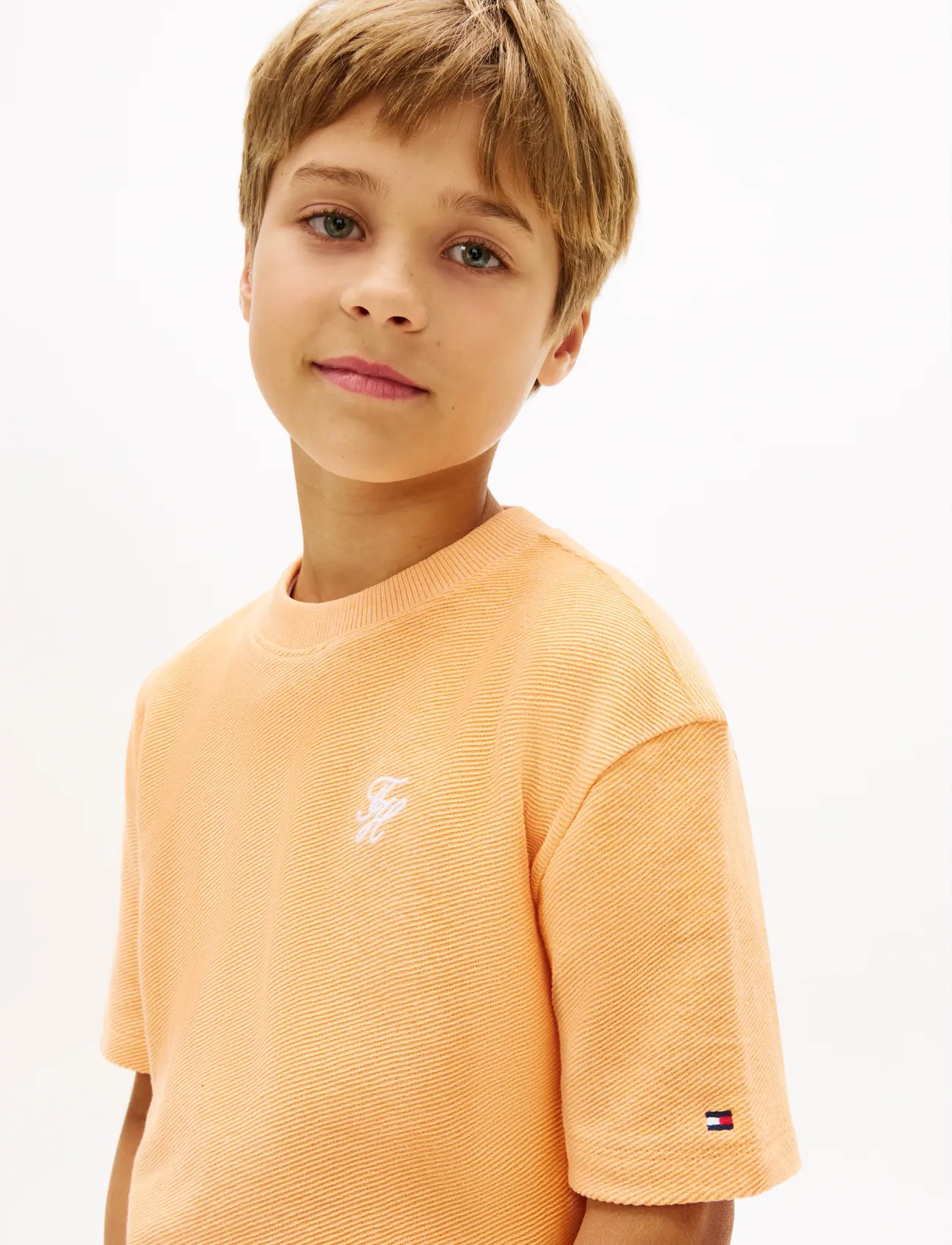 Tommy Hilfiger - TH SCRIPT JERSEY TWILL T-SHIRT - lühikeste varrukatega t-särgid - orange hype - 4