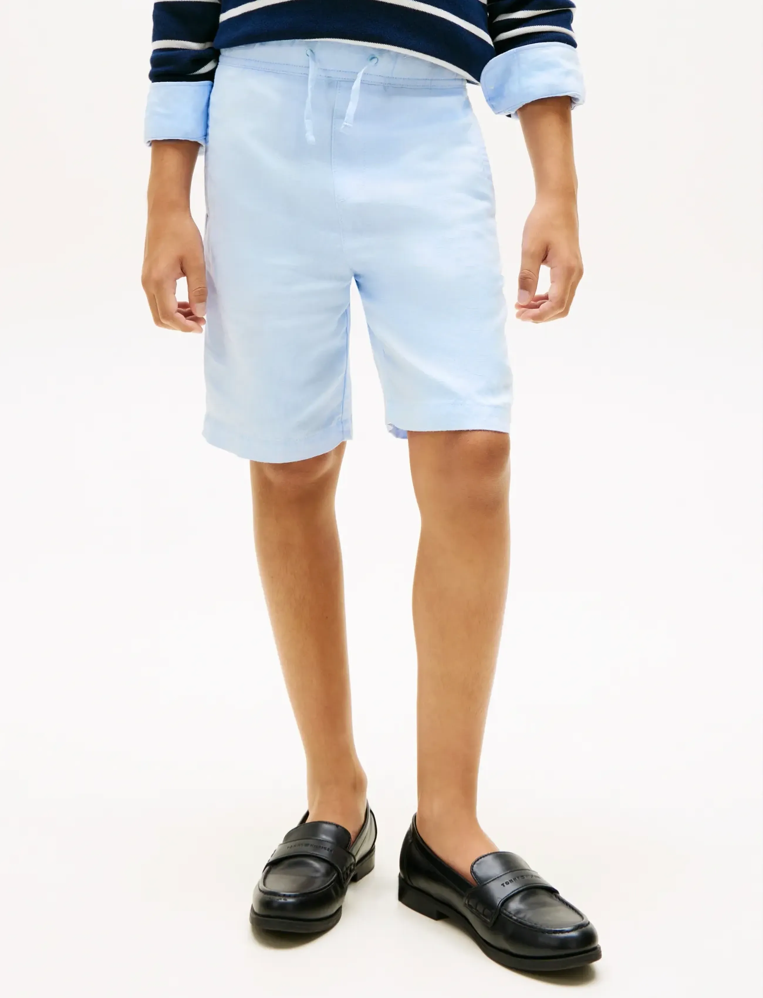 Tommy Hilfiger Linen Blend Short, 164, Unterteile, Blau - Shorts, Kinder