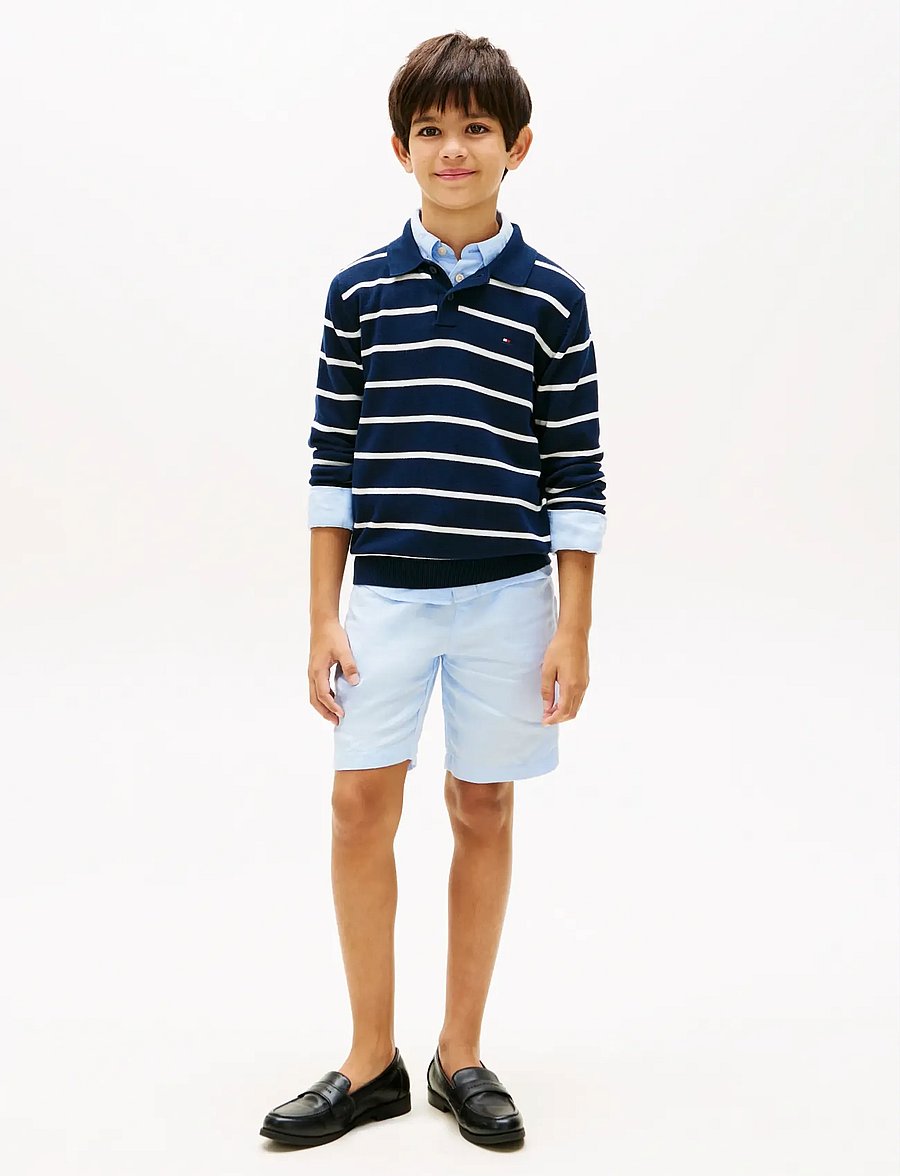 Tommy Hilfiger - LINEN BLEND SHORT - spodenki chino - sweet blue - 3