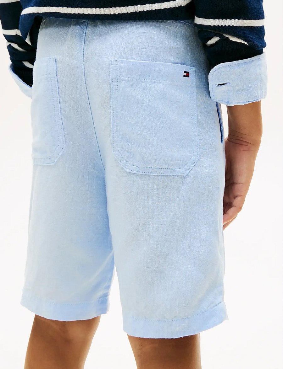 Tommy Hilfiger - LINEN BLEND SHORT - spodenki chino - sweet blue - 4