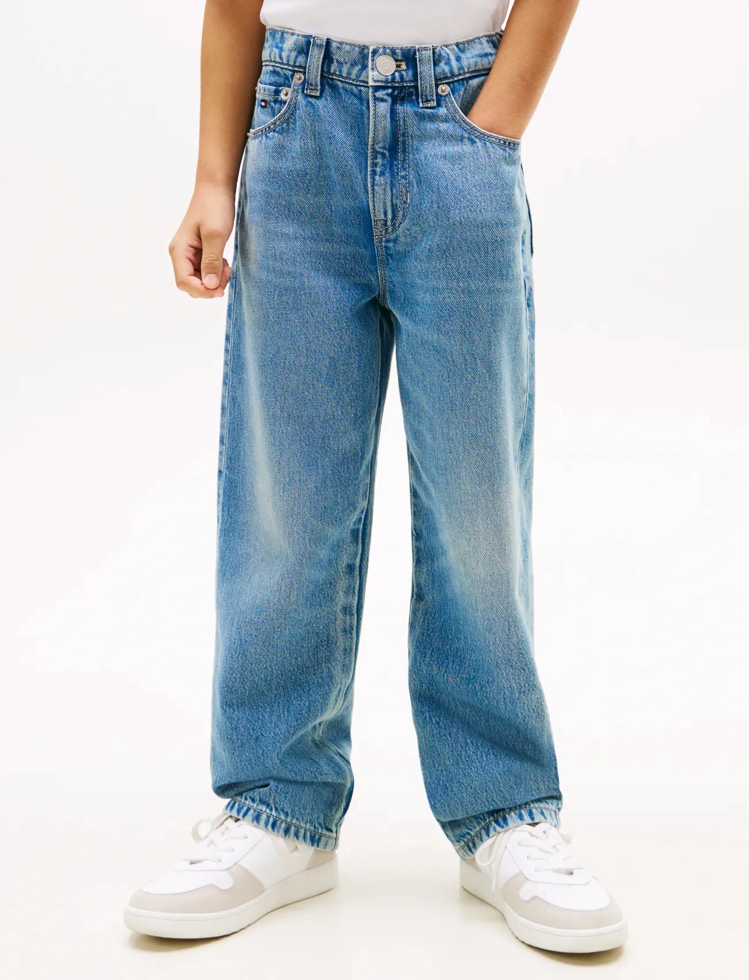 Tommy Hilfiger Relaxed Mid Blue Jeans, 140, Blue, Jeans > Løse Jeans, Børn