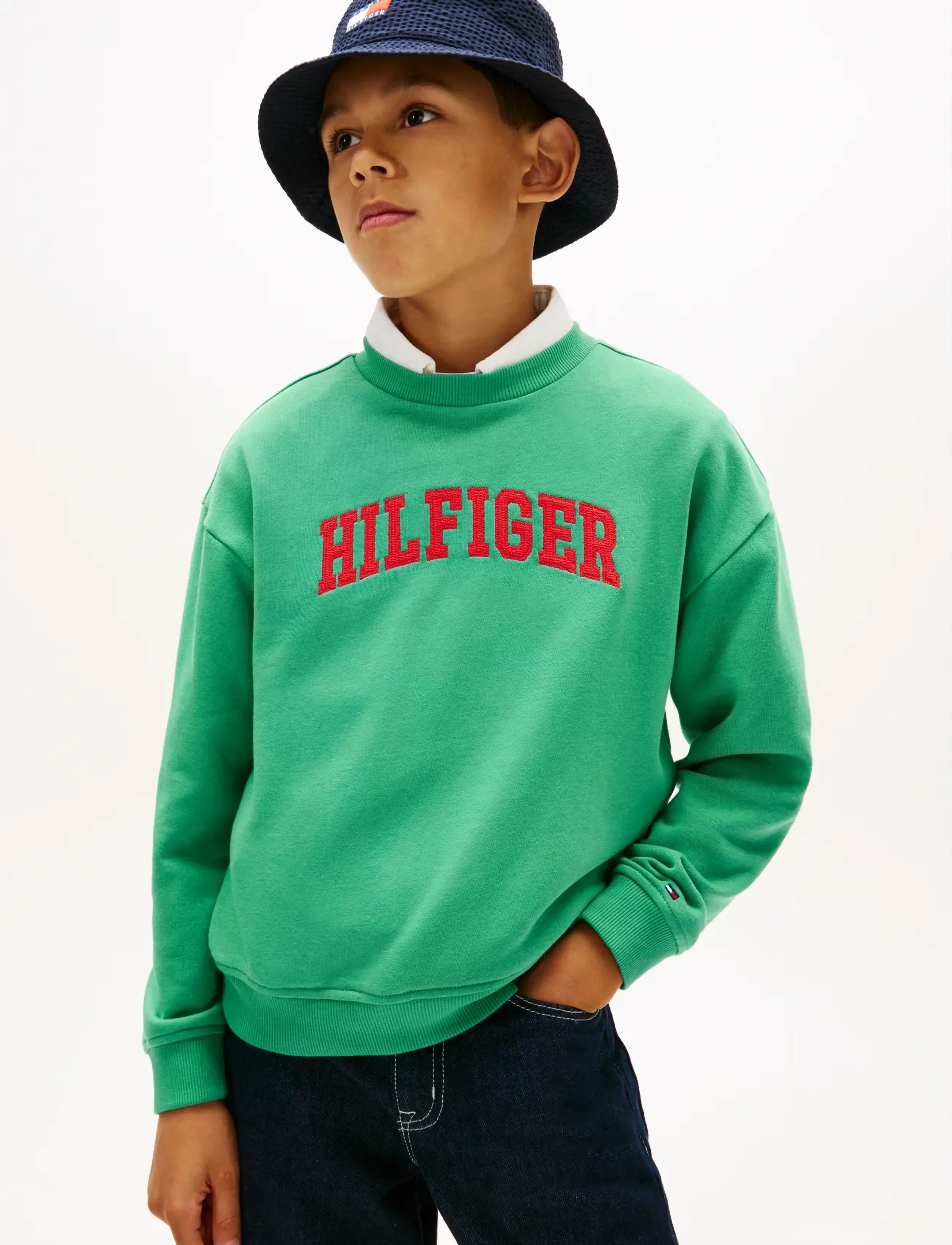 Tommy Hilfiger Hilfiger Varsity Sweatshirt, 122, Green, Sweatshirts & Hættetrøjer > Sweatshirts, Børn
