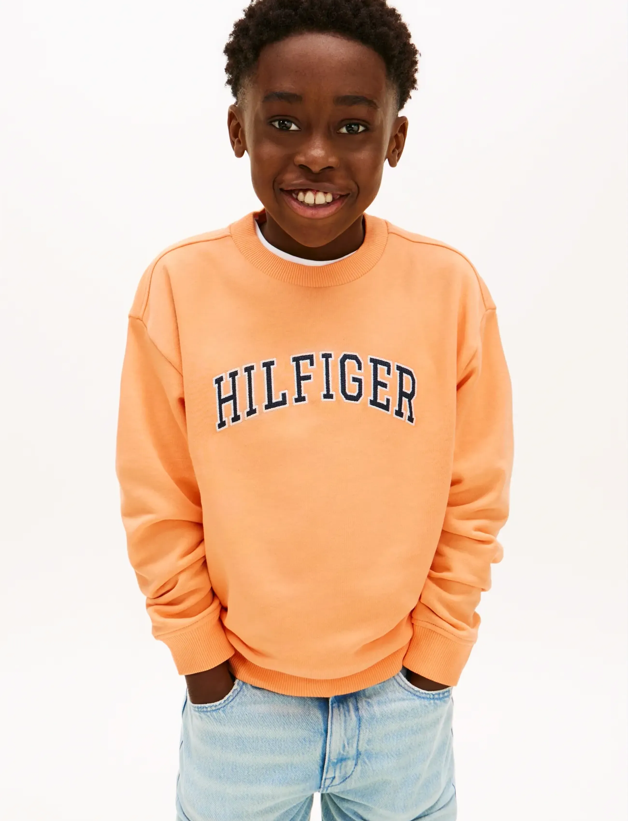 Tommy Hilfiger Hilfiger Varsity Sweatshirt, Børn, College Sweatshirt, Orange, Str: 122