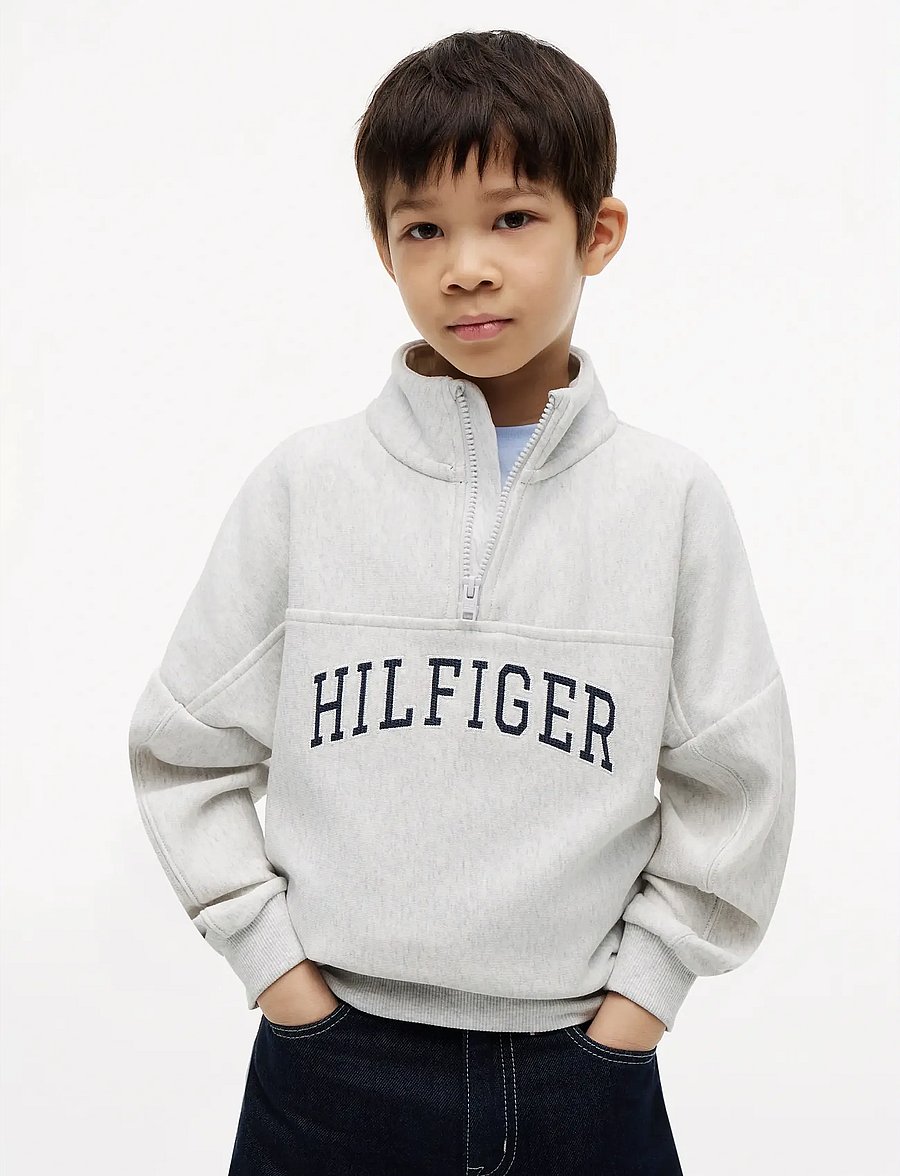 Tommy Hilfiger - HILFIGER VARSITY ZIP SWEATSHIRT - sweatshirts - light grey heather - 0