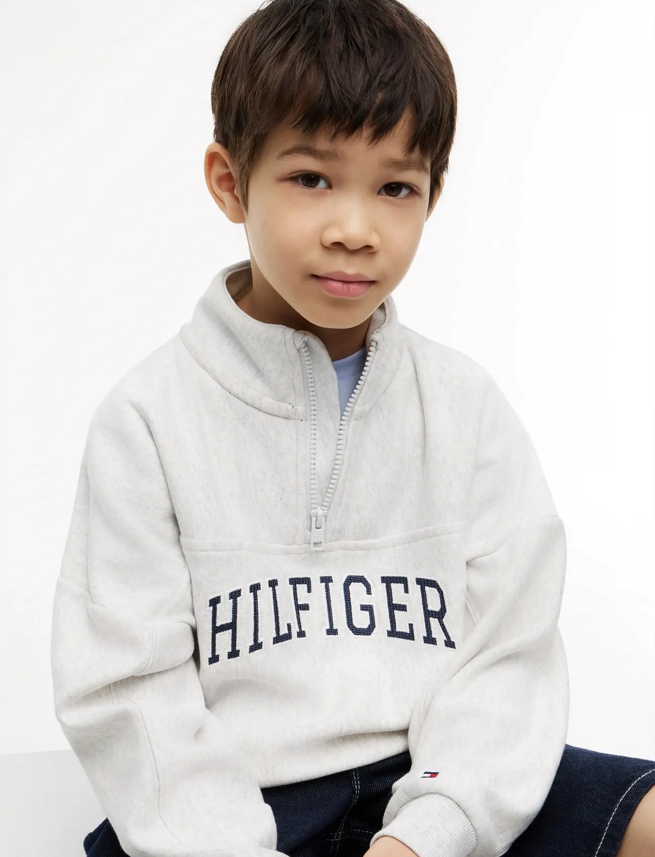 Tommy Hilfiger - HILFIGER VARSITY ZIP SWEATSHIRT - sweatshirts - light grey heather - 3