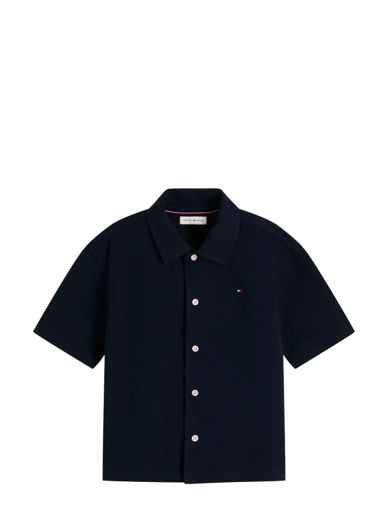 Tommy Hilfiger JERSEY SEERSUCKER SHIRT SS - Skjorter - DARK NIGHT NAVY / navy