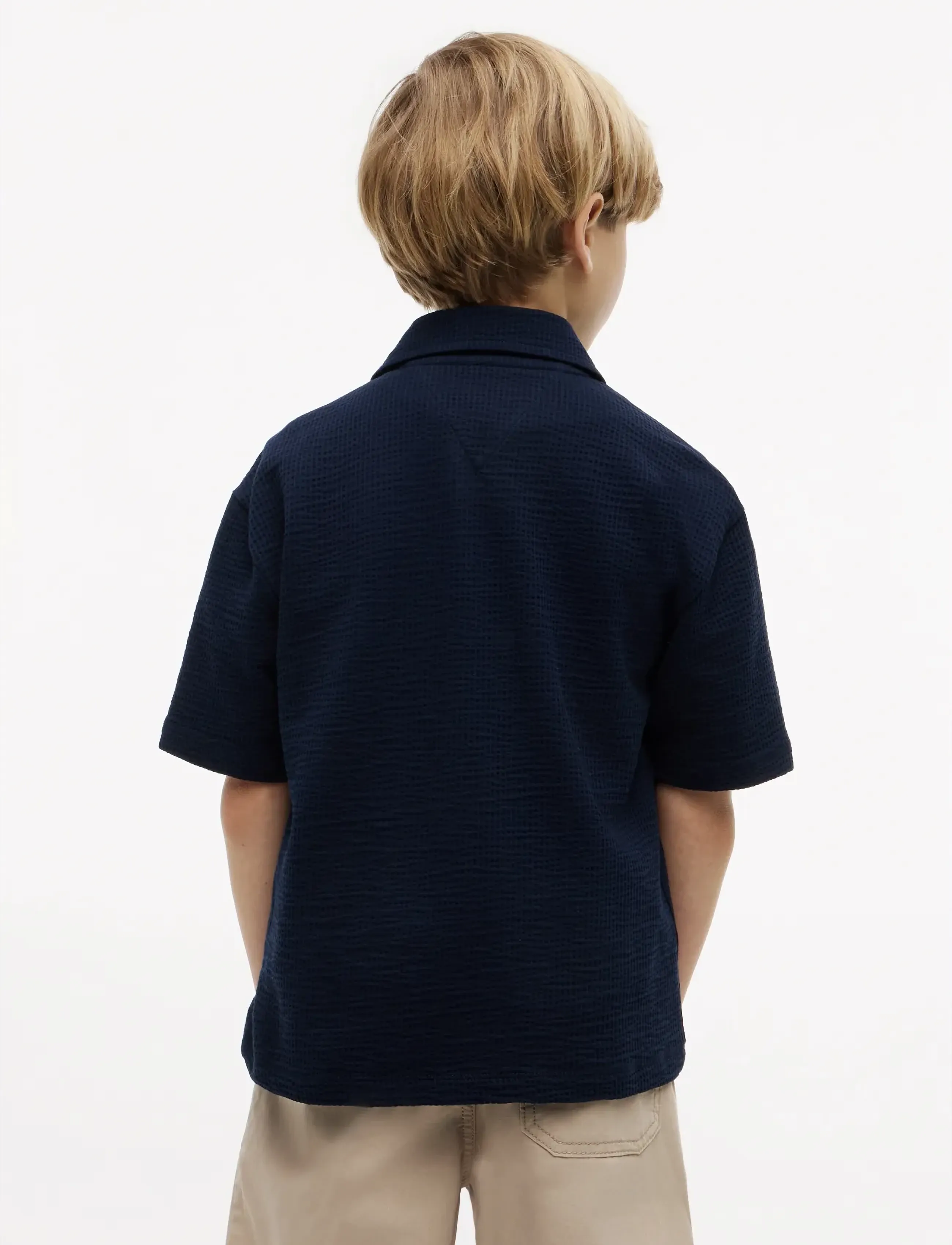 Tommy Hilfiger - JERSEY SEERSUCKER SHIRT SS - kortärmade skjortor - dark night navy - 2