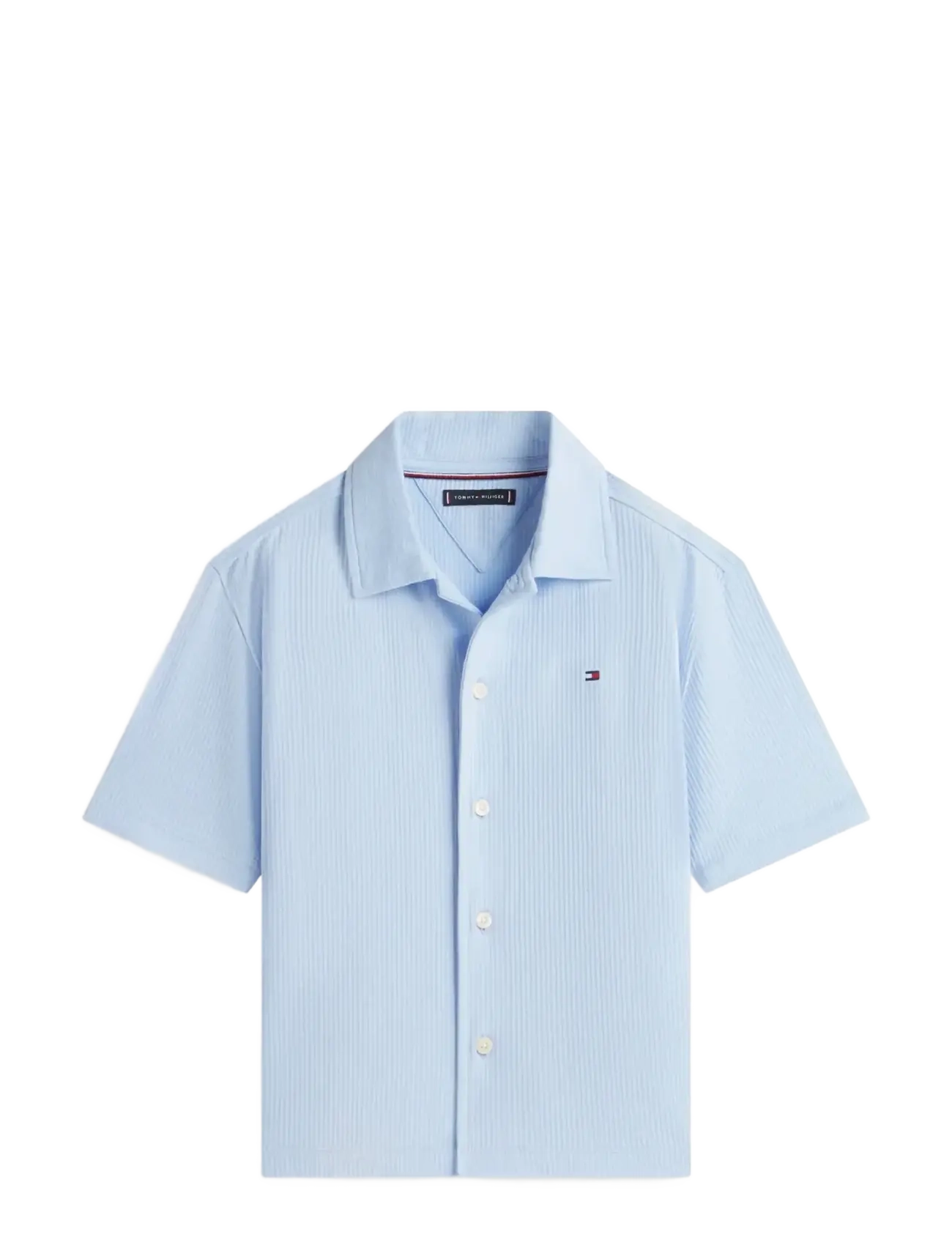 Tommy Hilfiger JERSEY SEERSUCKER SHIRT SS - Overdele - SWEET BLUE / blue