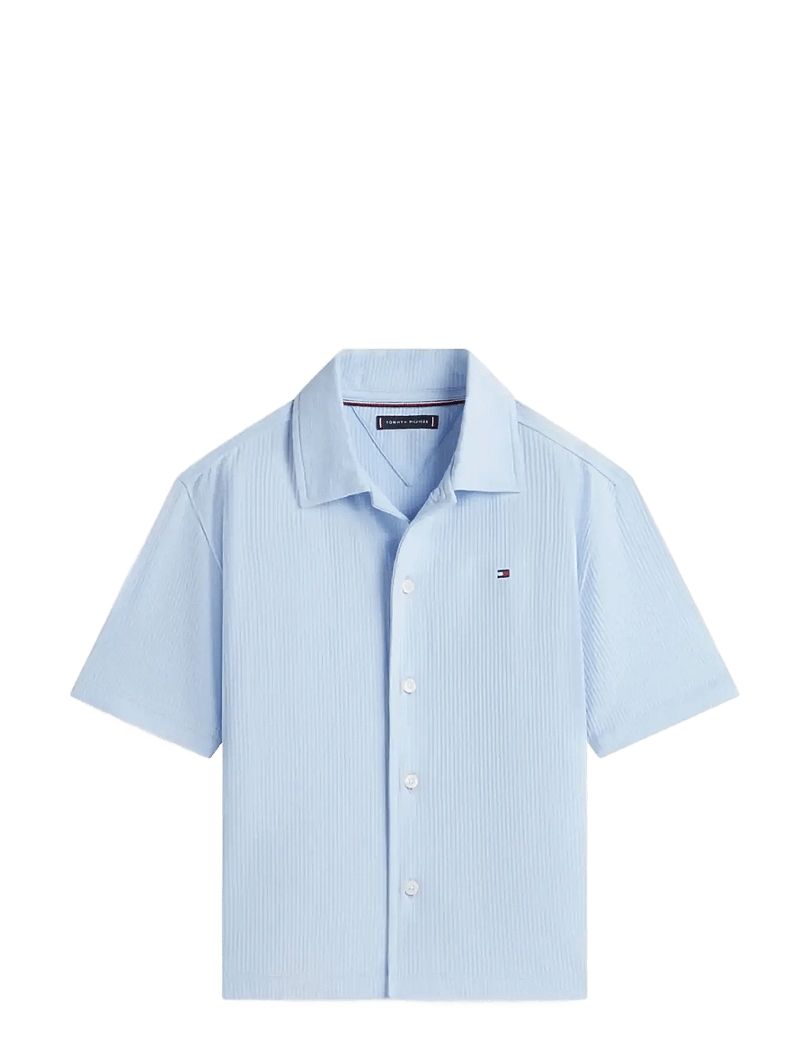Tommy Hilfiger - JERSEY SEERSUCKER SHIRT SS - chemises à manches courtes - sweet blue - 1