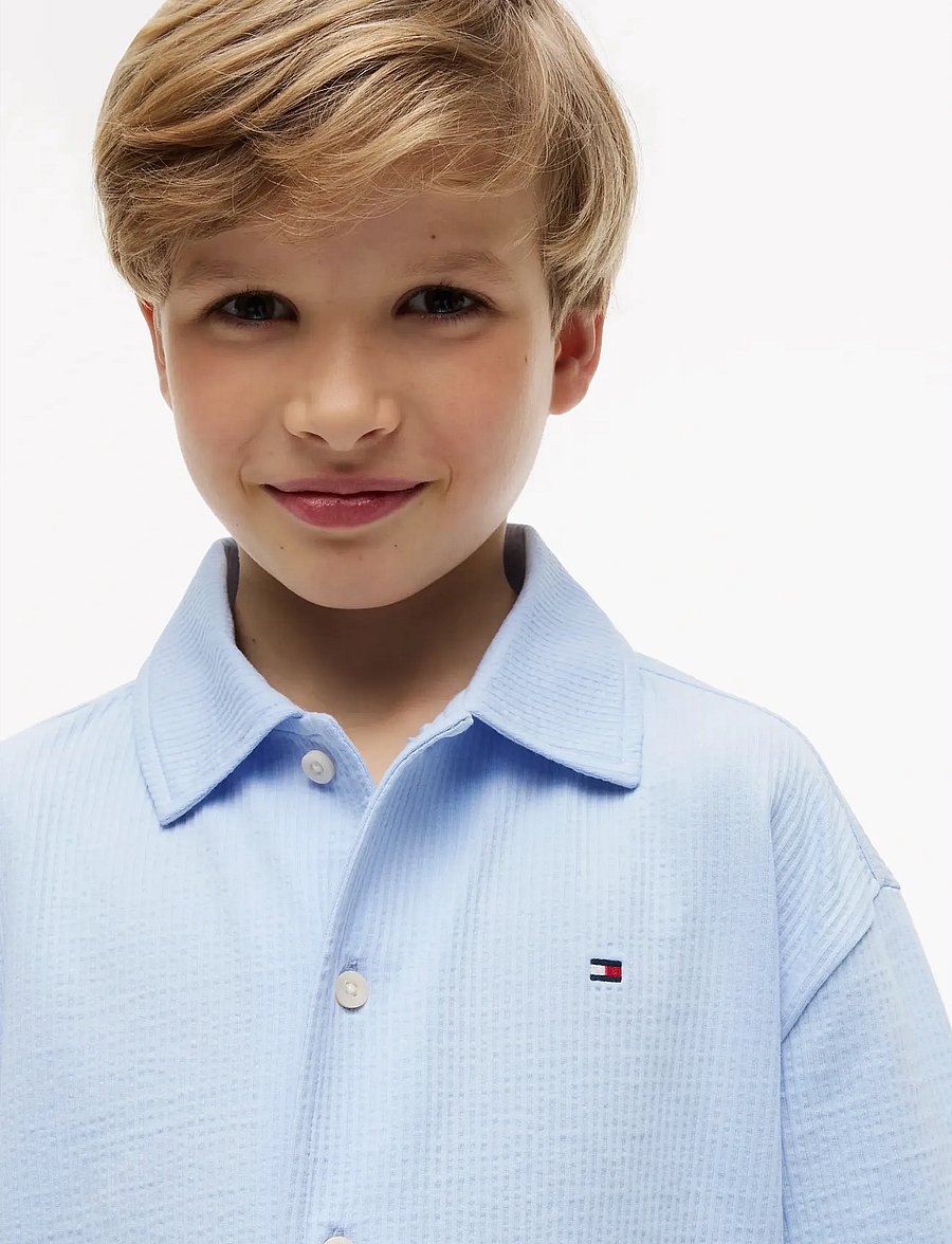 Tommy Hilfiger - JERSEY SEERSUCKER SHIRT SS - chemises à manches courtes - sweet blue - 3
