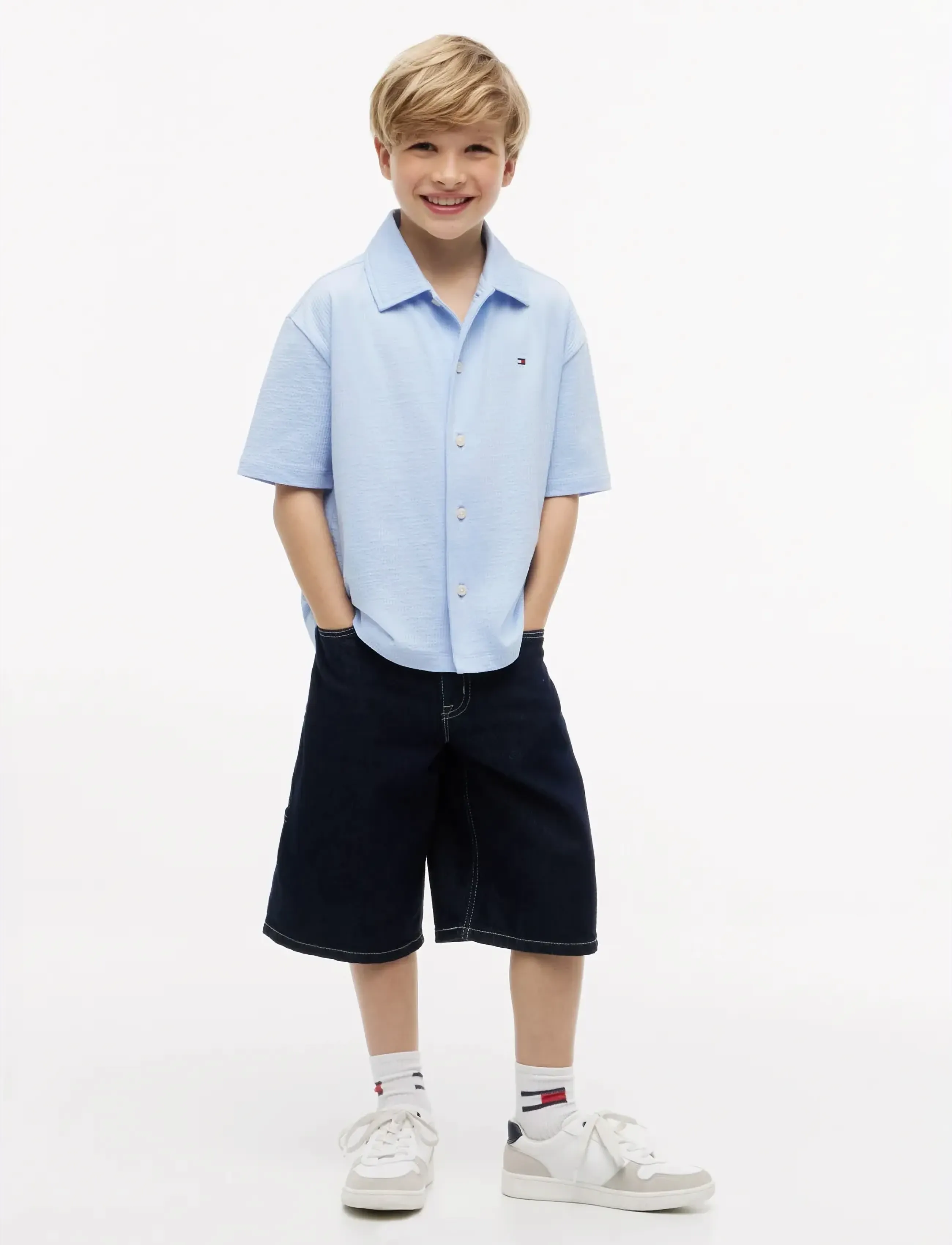Tommy Hilfiger - JERSEY SEERSUCKER SHIRT SS - chemises à manches courtes - sweet blue - 4