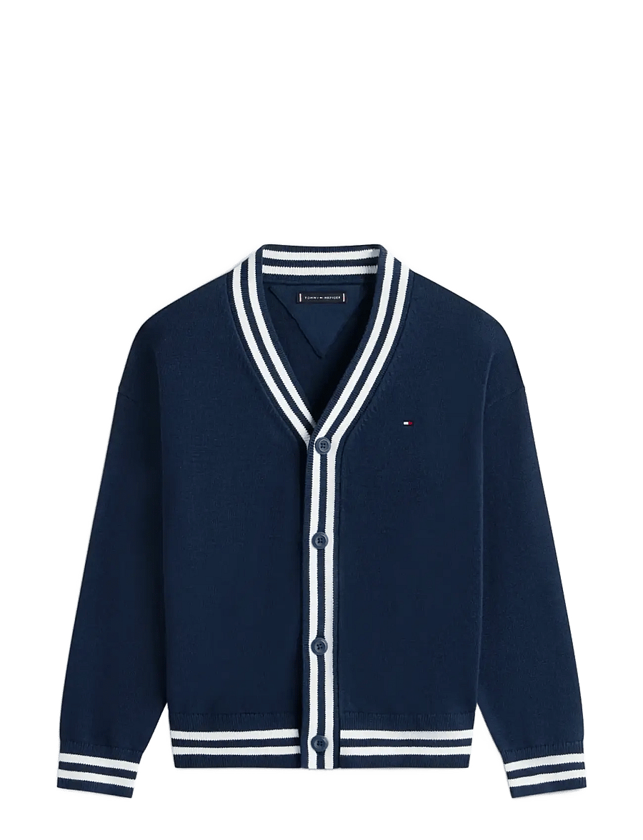 Tommy Hilfiger - VARSITY RIB V-NECK CARDIGAN - koftor - dark night navy - 1
