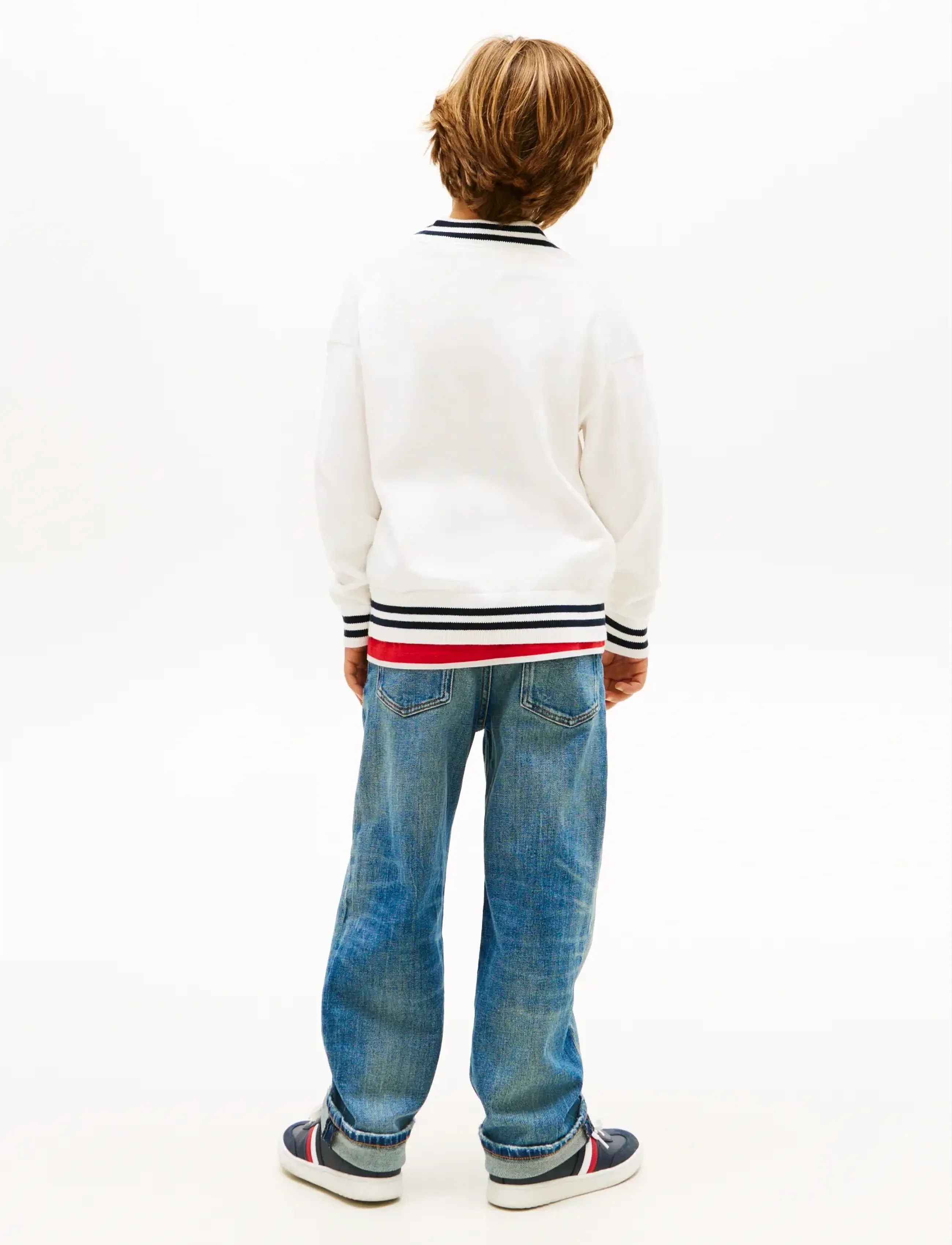 Tommy Hilfiger - VARSITY RIB V-NECK CARDIGAN - cardigans - ivory silk - 2