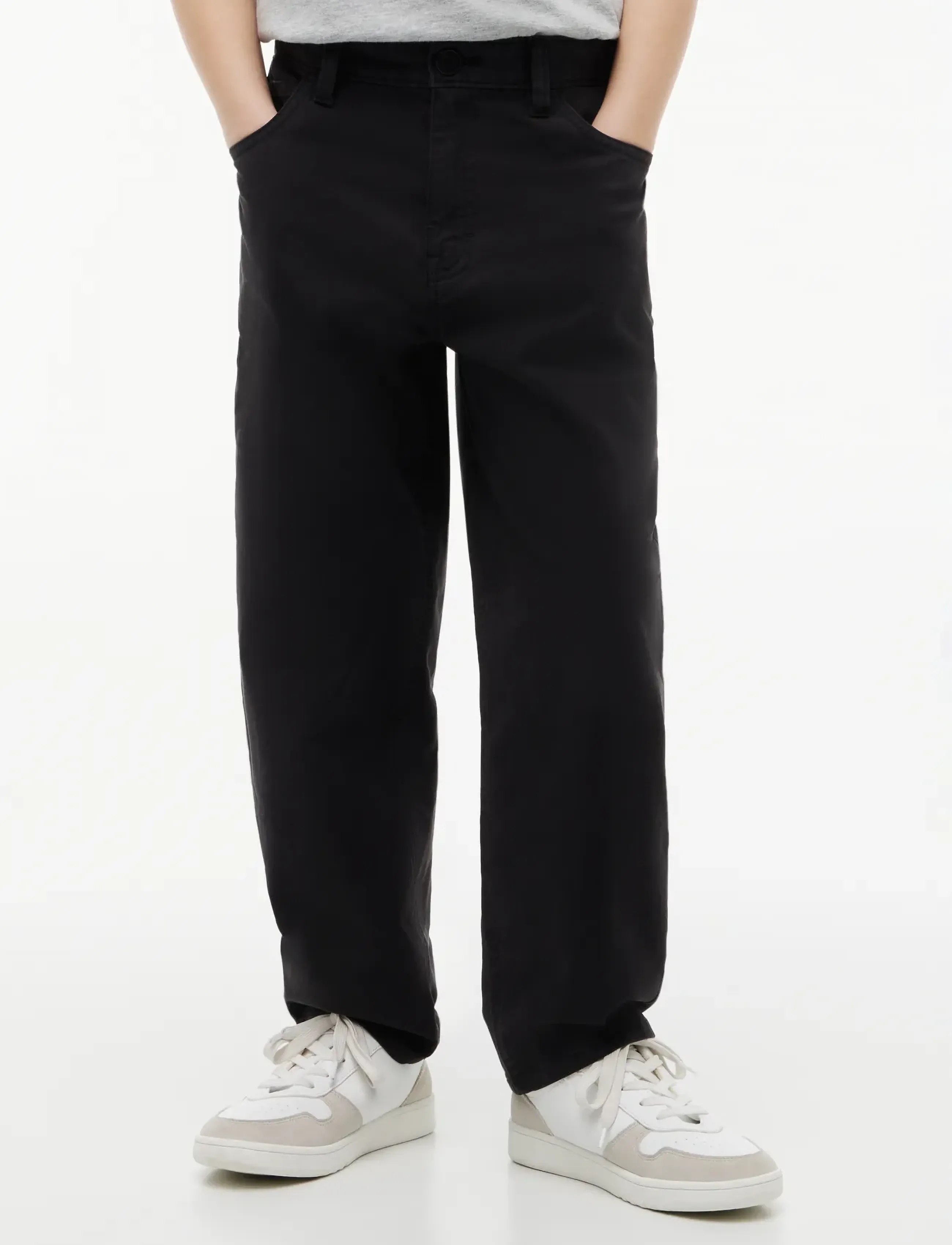 Tommy Hilfiger - HERRINGBONE BARREL FIT PANT - black - 0