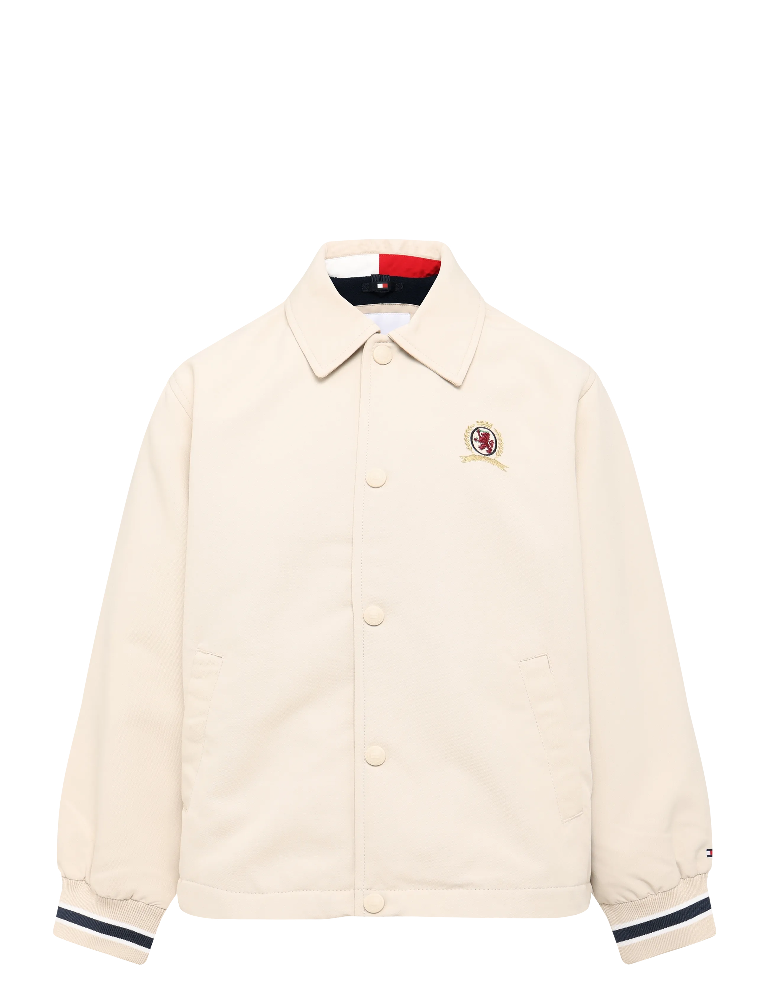 Tommy Hilfiger Crest Graphic Coach Jacket, Coach Jakke, Beige, Str: 164