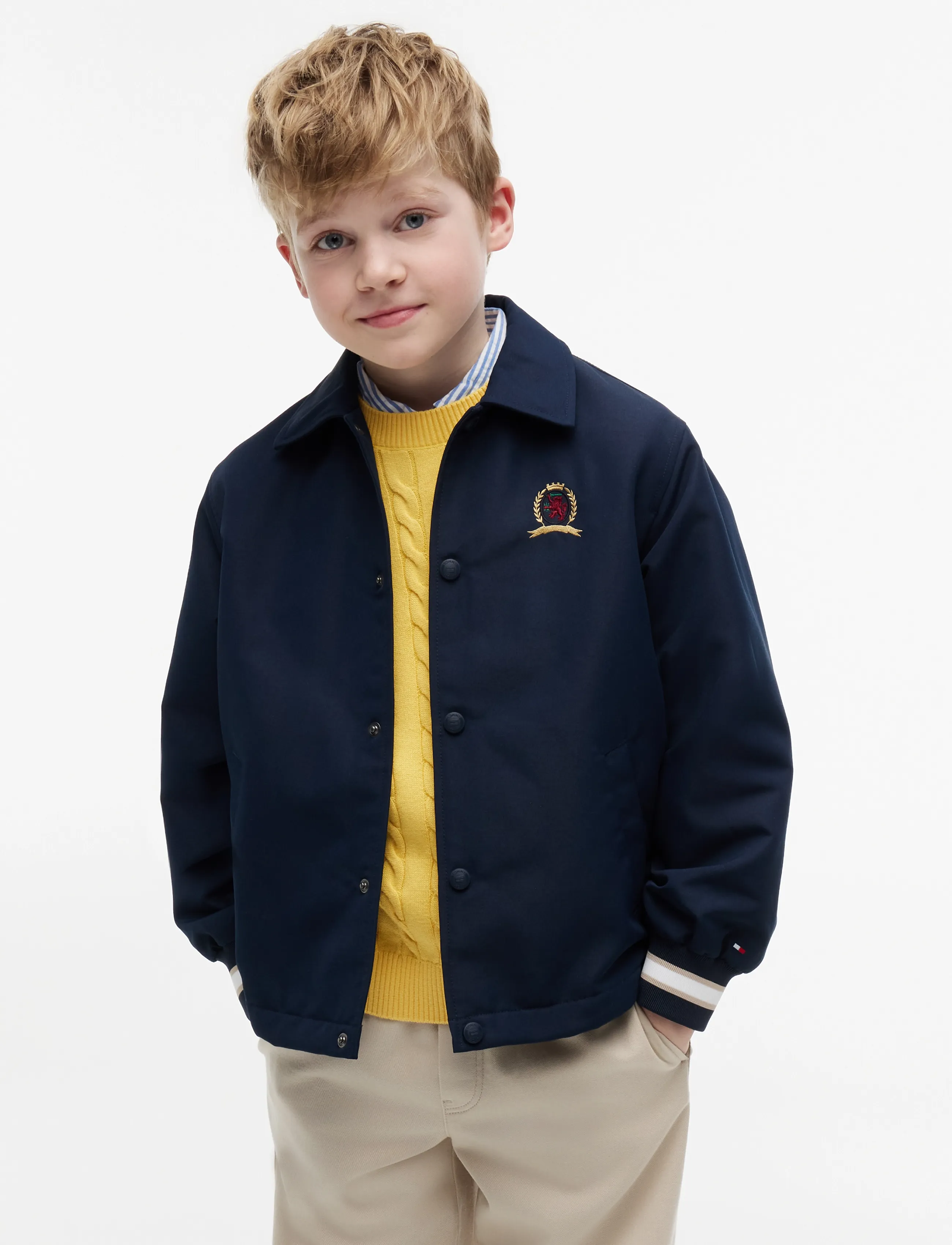 Tommy Hilfiger Crest Graphic Coach Jacket, Coach Jakke, Navy, Str: 152