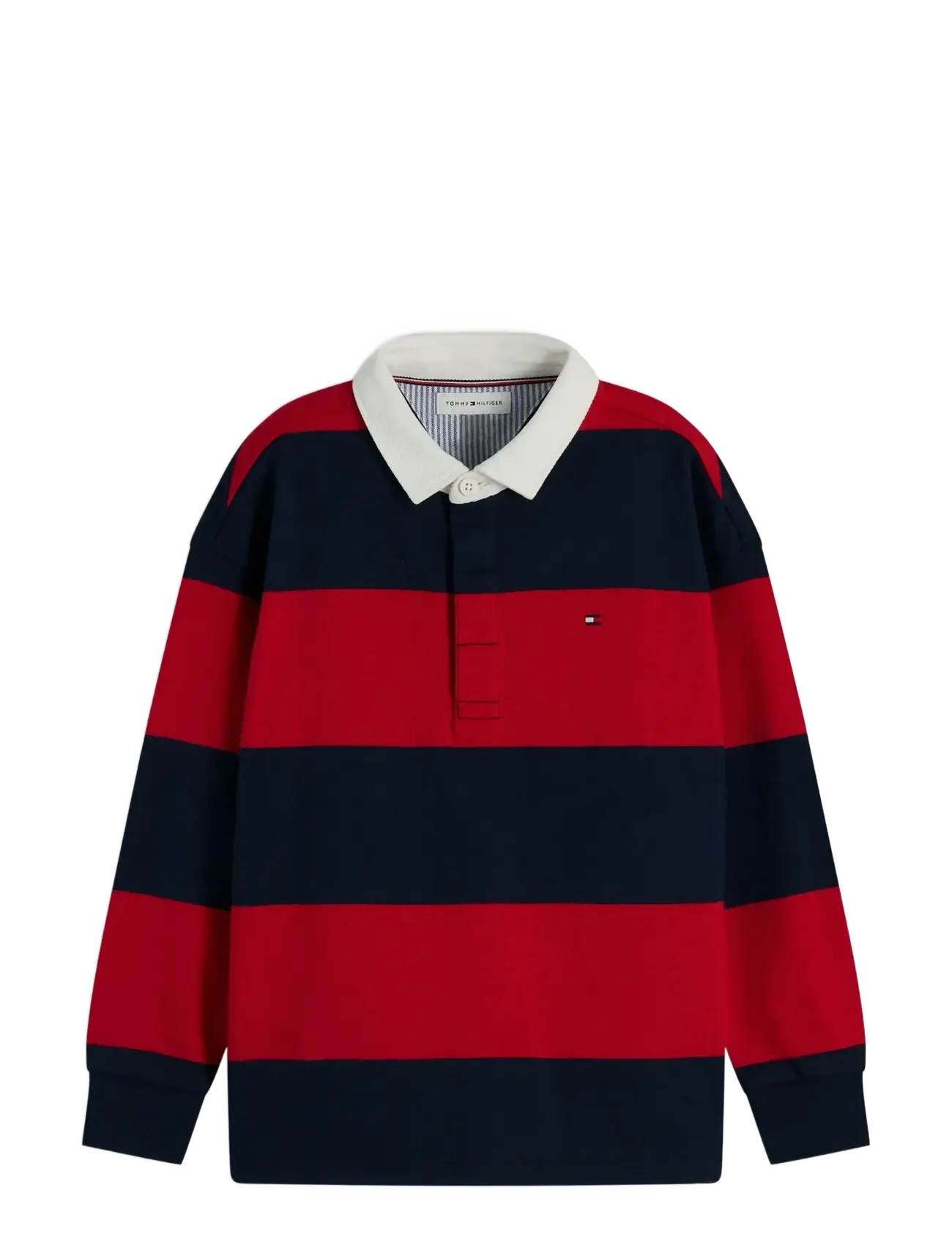 Tommy Hilfiger SLUB RUGBY STRIPE POLO LS - Overdele - PRIMARY RED STRIPE / red