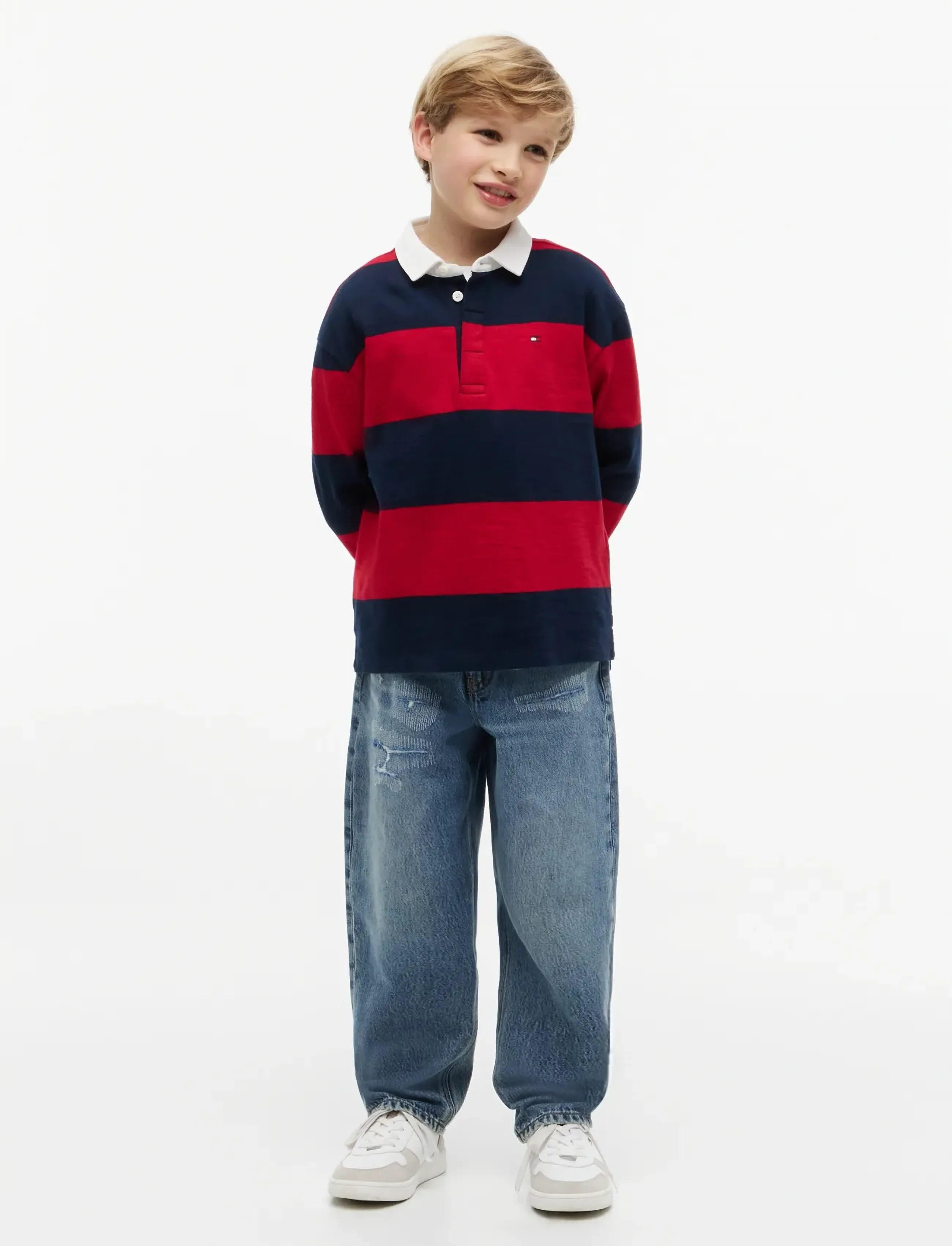 Tommy Hilfiger - SLUB RUGBY STRIPE POLO LS - langerma pólóbolir - primary red stripe - 4