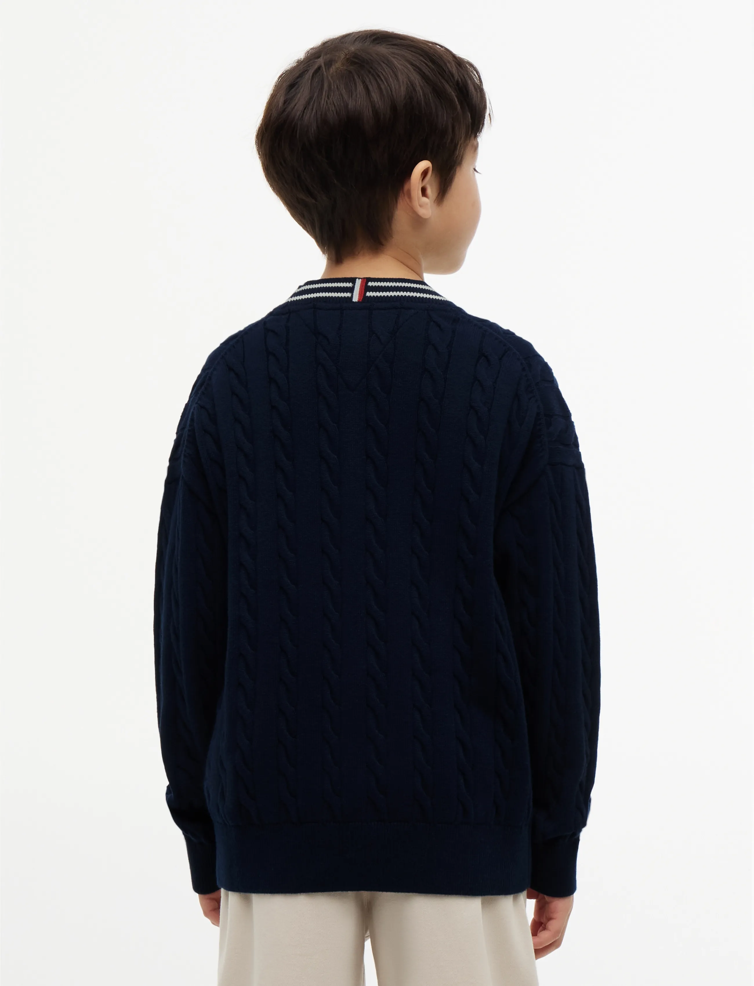 Tommy Hilfiger - COTTON POLO TIPPING CARDIGAN - cardigans - dark night navy - 2